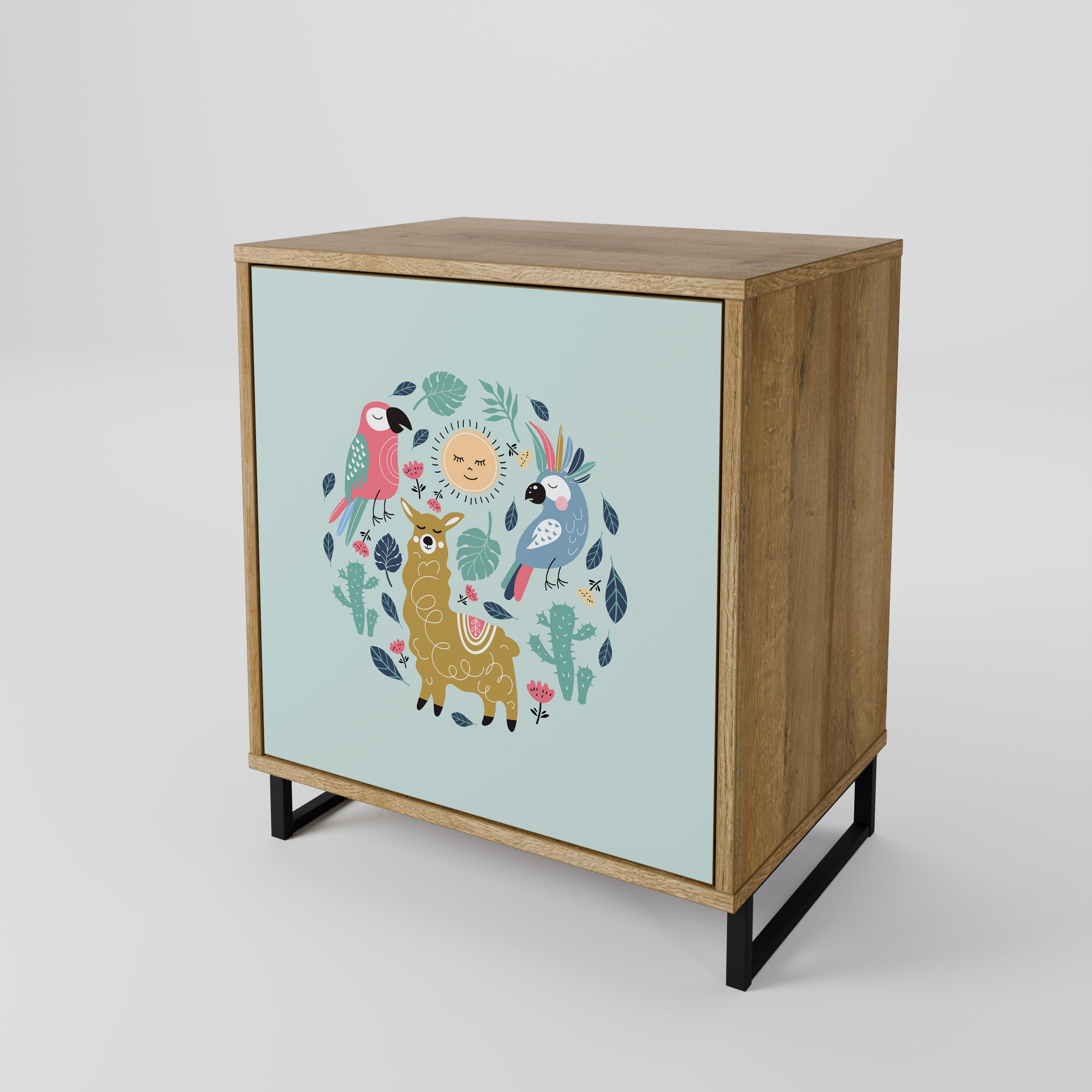 COLORFUL ALPACAS 1-Door Sideboard