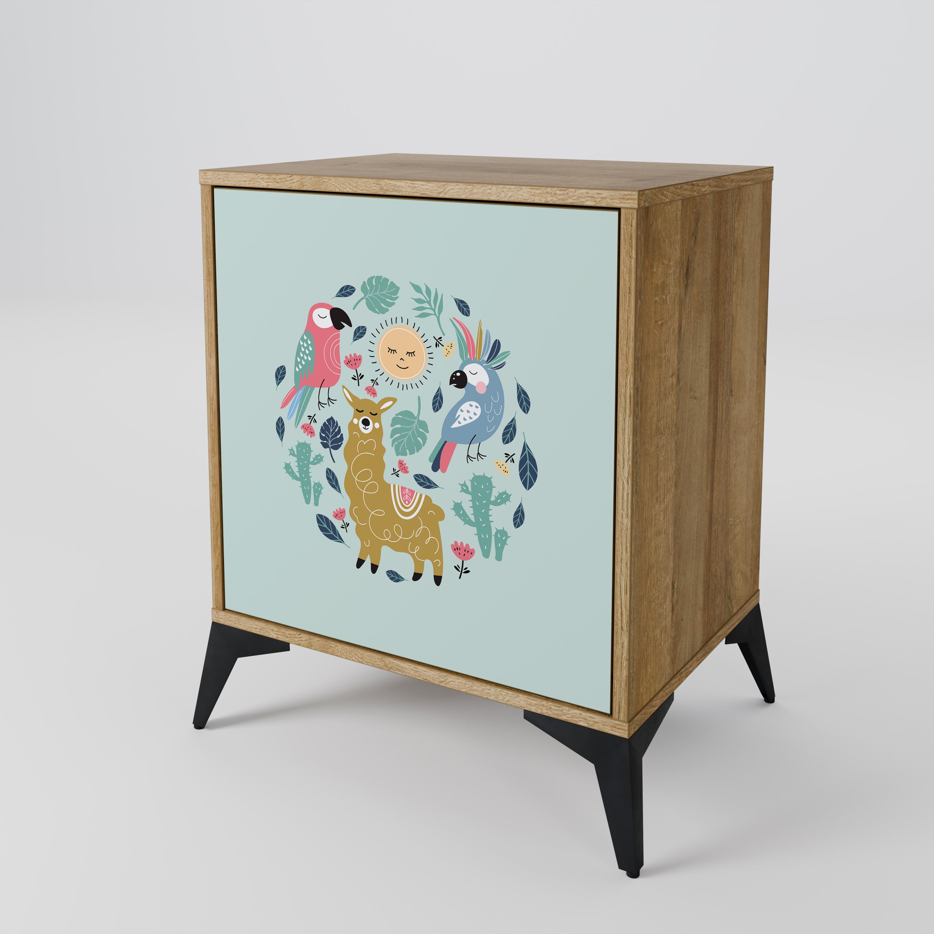 COLORFUL ALPACAS 1-Door Sideboard