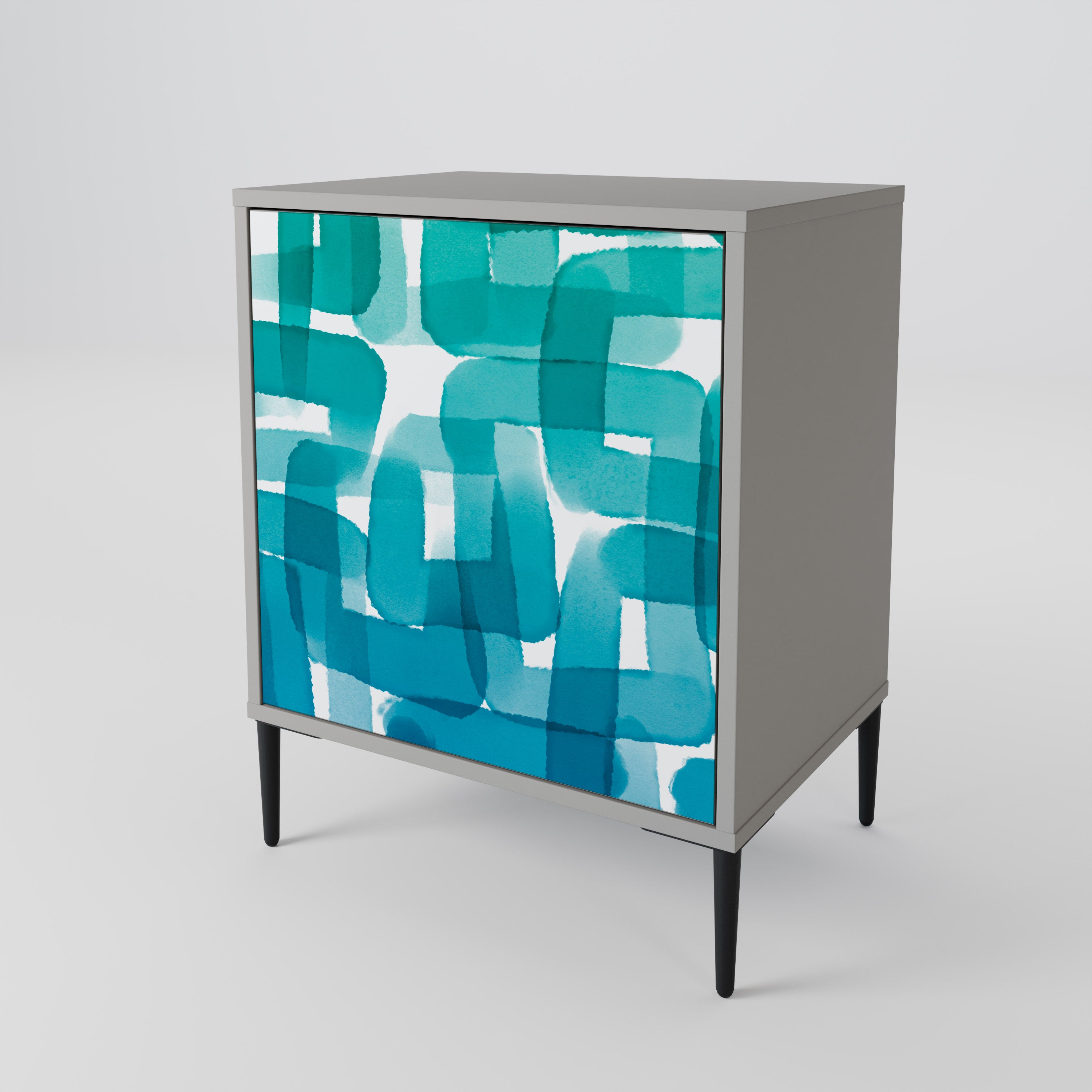 TURQUOISE RECTANGLES 1-Door Sideboard