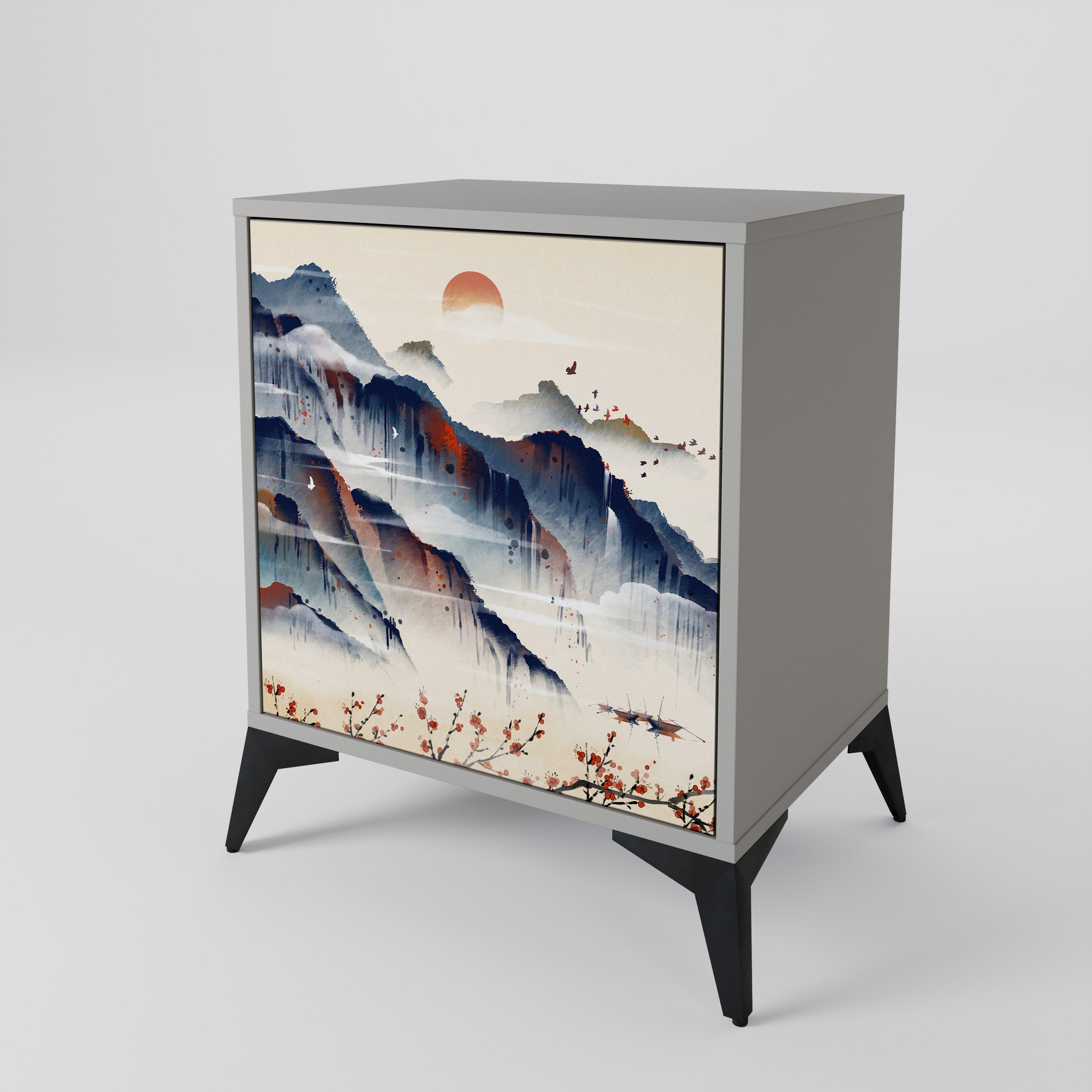 JAPANESE LANDSCAPE 1-Door Sideboard