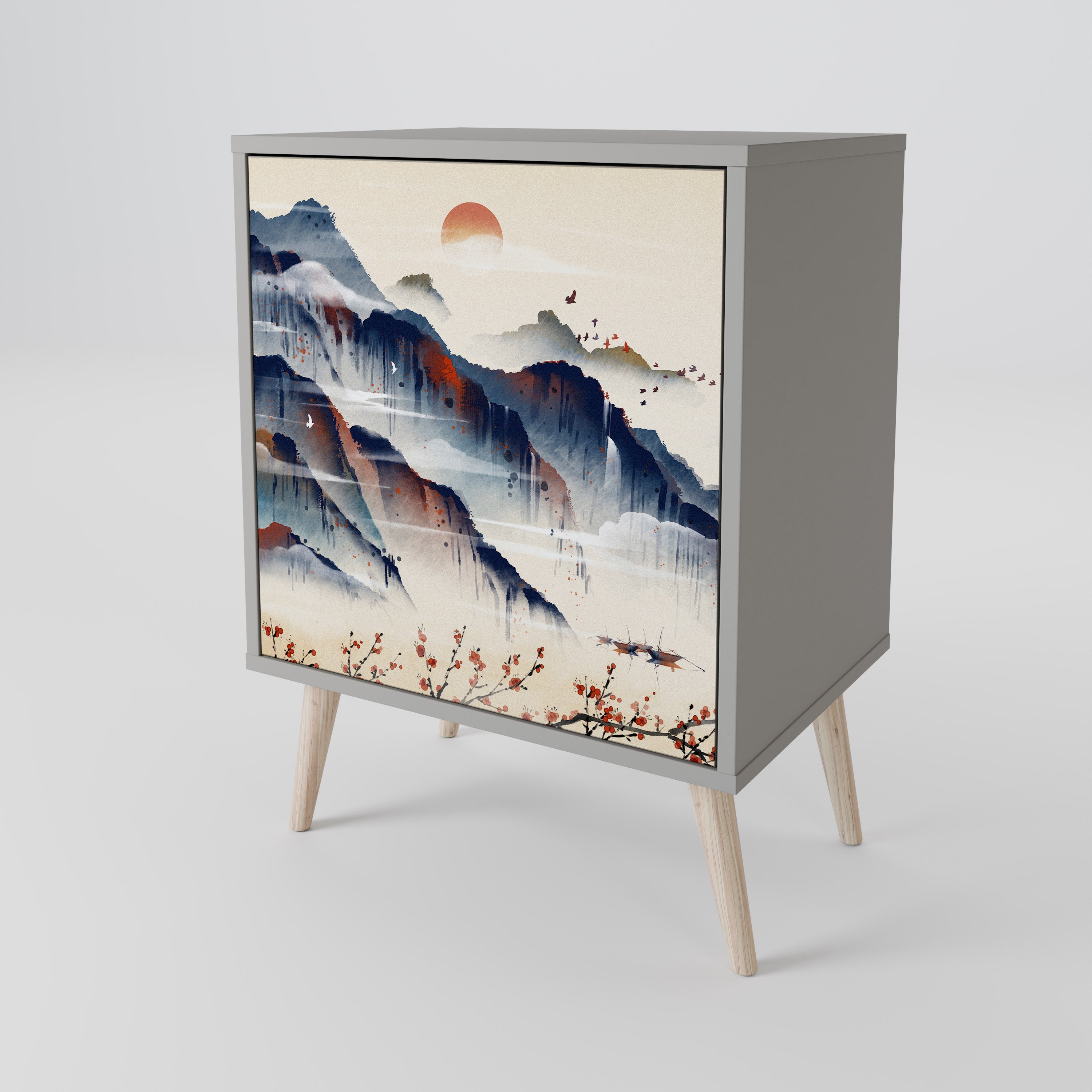 JAPANESE LANDSCAPE 1-Door Sideboard
