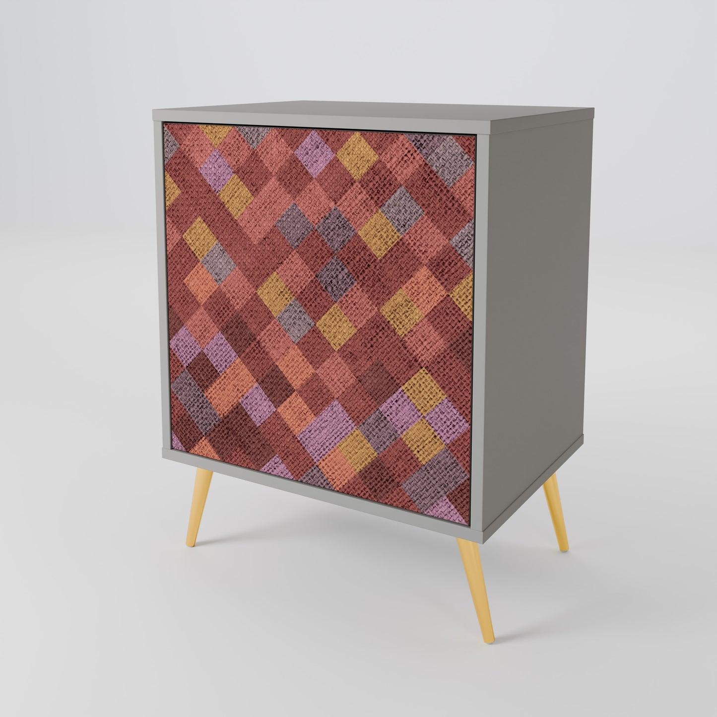 PAINTED SQUARES 1-Door Sideboard