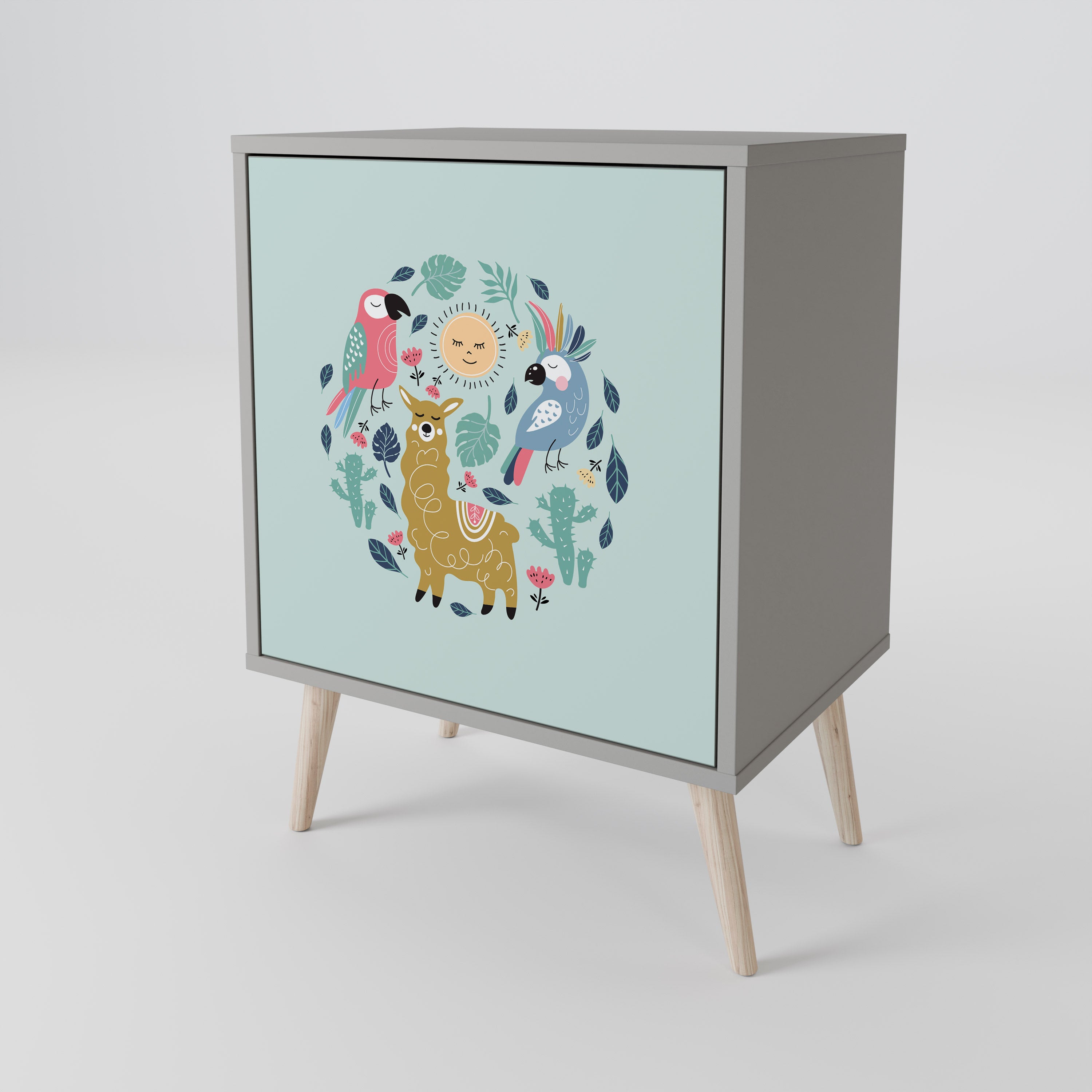 COLORFUL ALPACAS 1-Door Sideboard