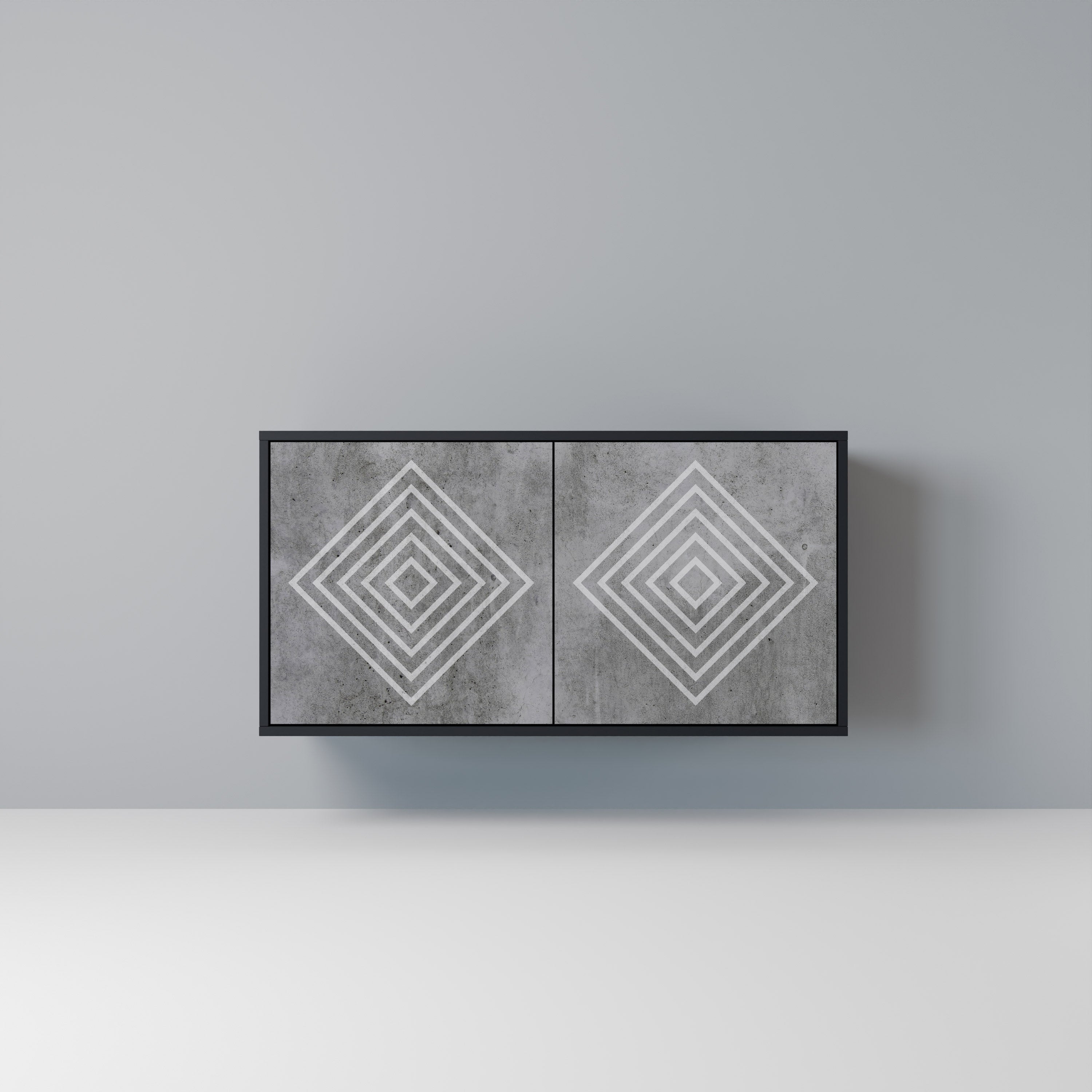 POLYGONAL ARTISTRY 2-Door Sideboard in Black Finish