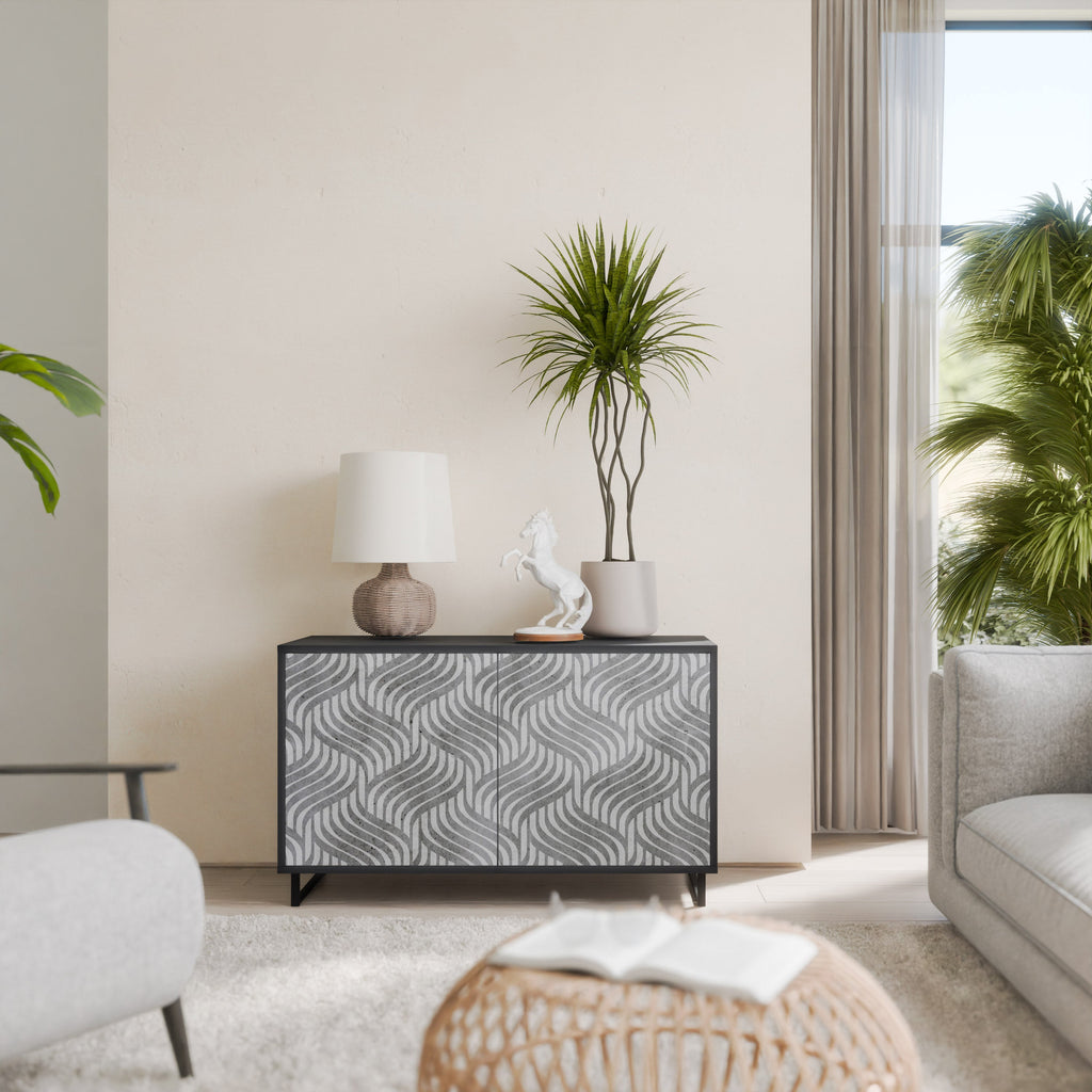 CONCRETE MOVEMENT 2-Door Sideboard in Black Finish