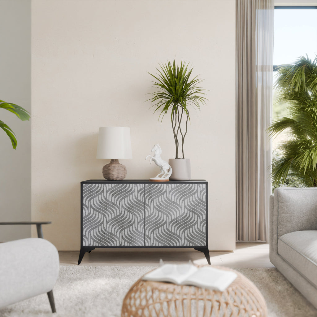 CONCRETE MOVEMENT 2-Door Sideboard in Black Finish