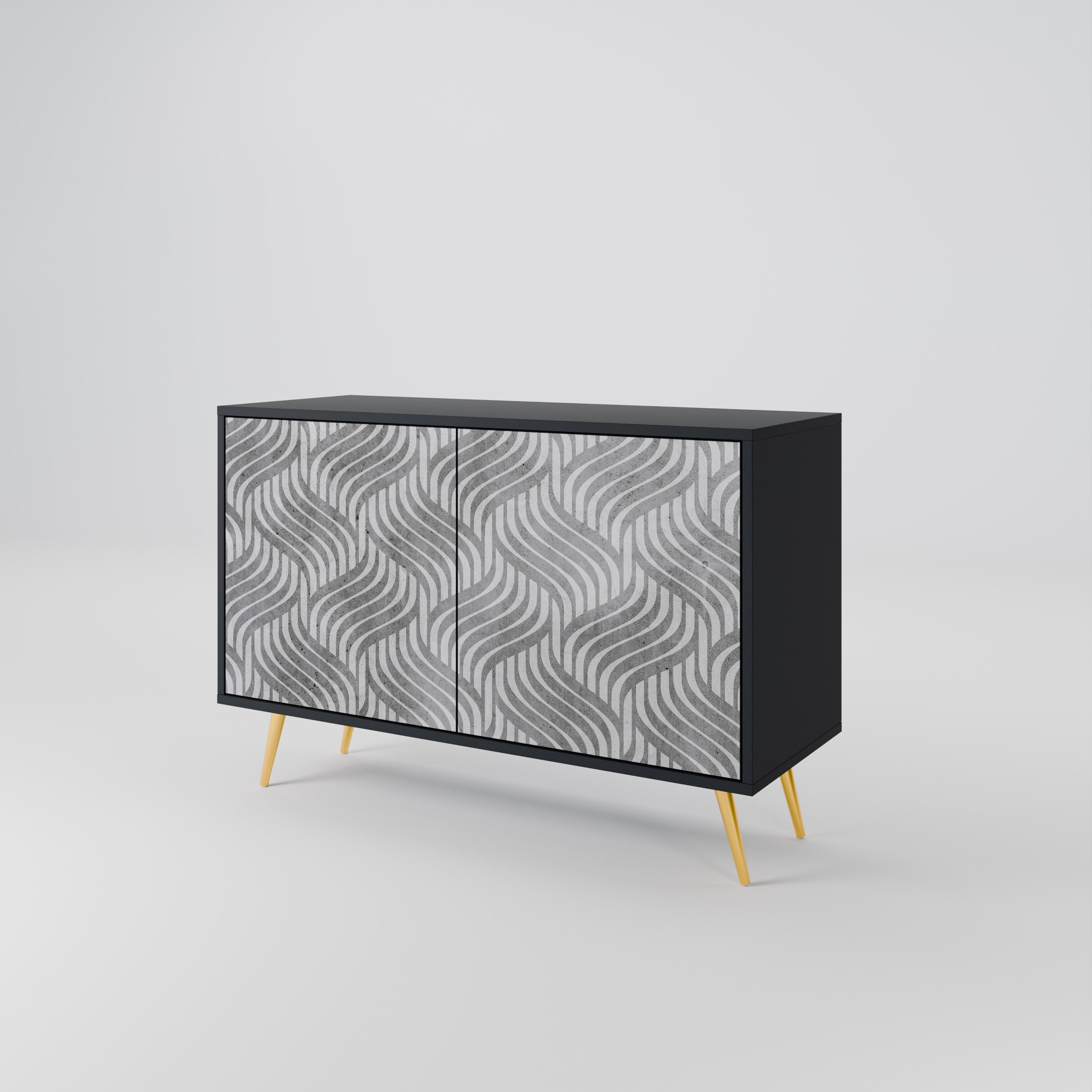 CONCRETE MOVEMENT 2-Door Sideboard in Black Finish