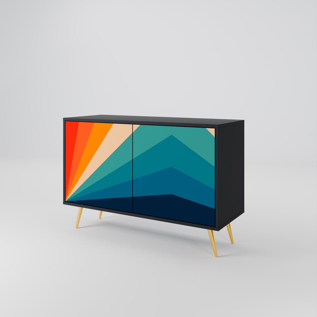 PRISM CONCUSSION 2-Door Sideboard in Black Finish