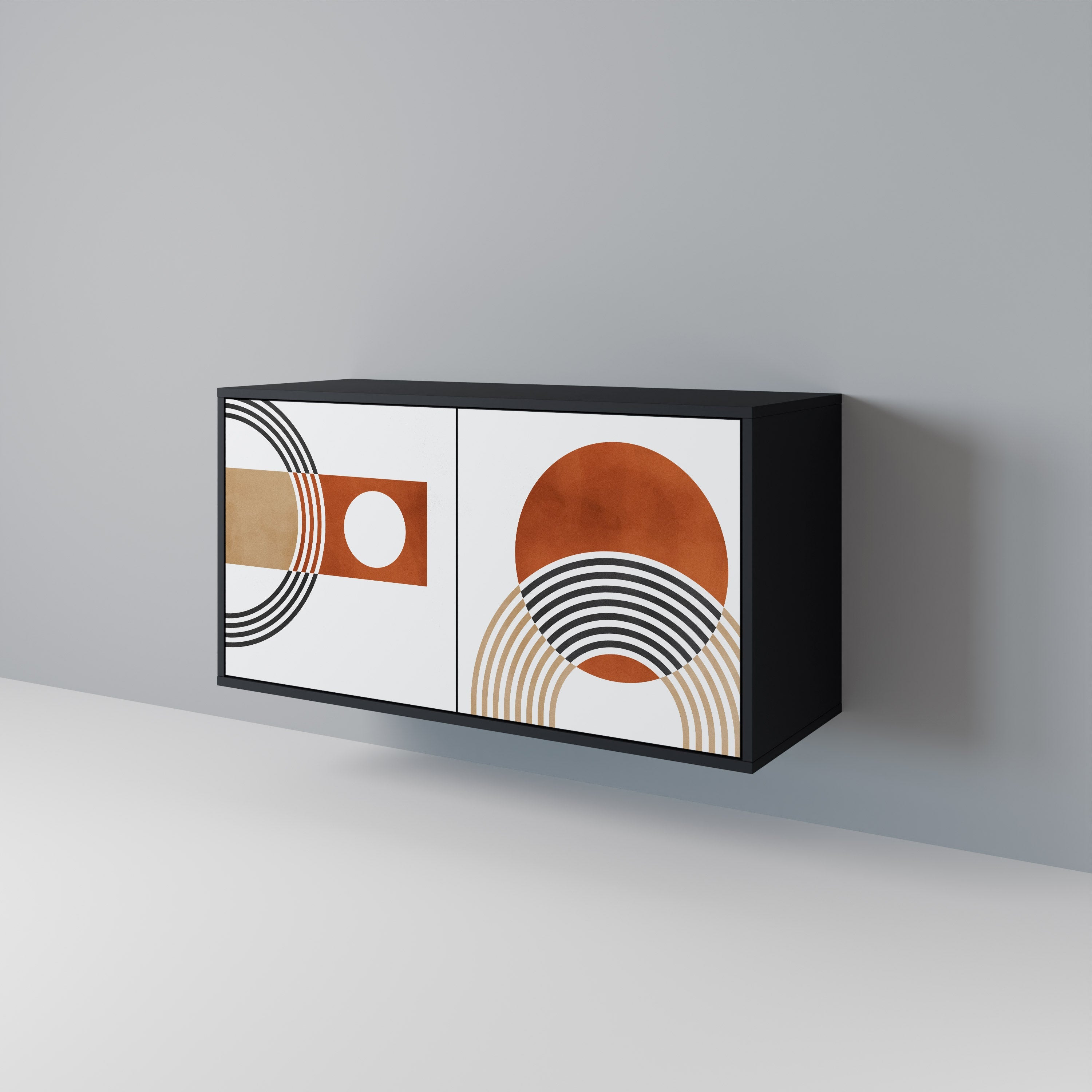 CIRCLE RHYTM 2-Door Sideboard in Black Finish