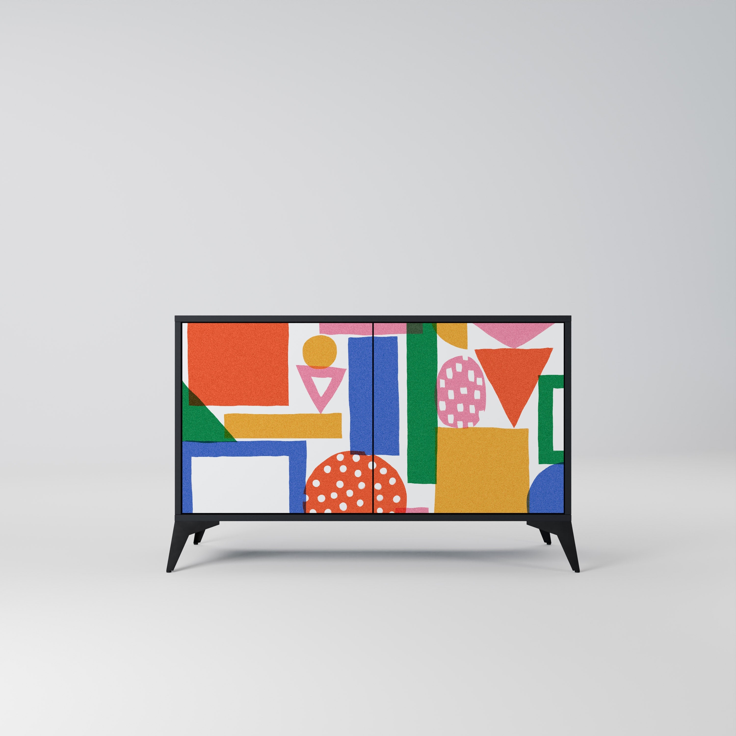 GEOMETRIC GLIMMER 2-Door Sideboard in Black Finish