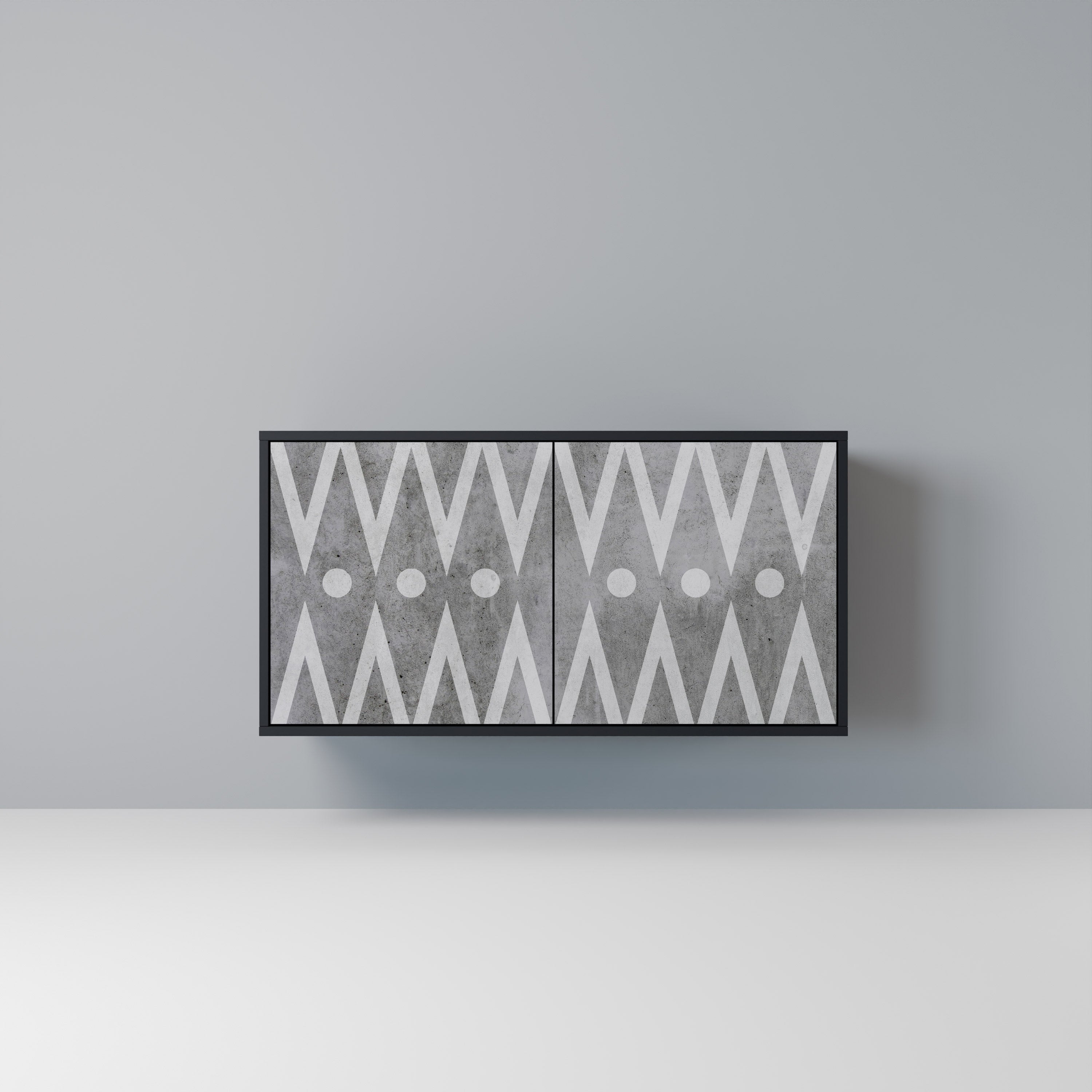 SHARP EDGES 2-Door Sideboard in Black Finish