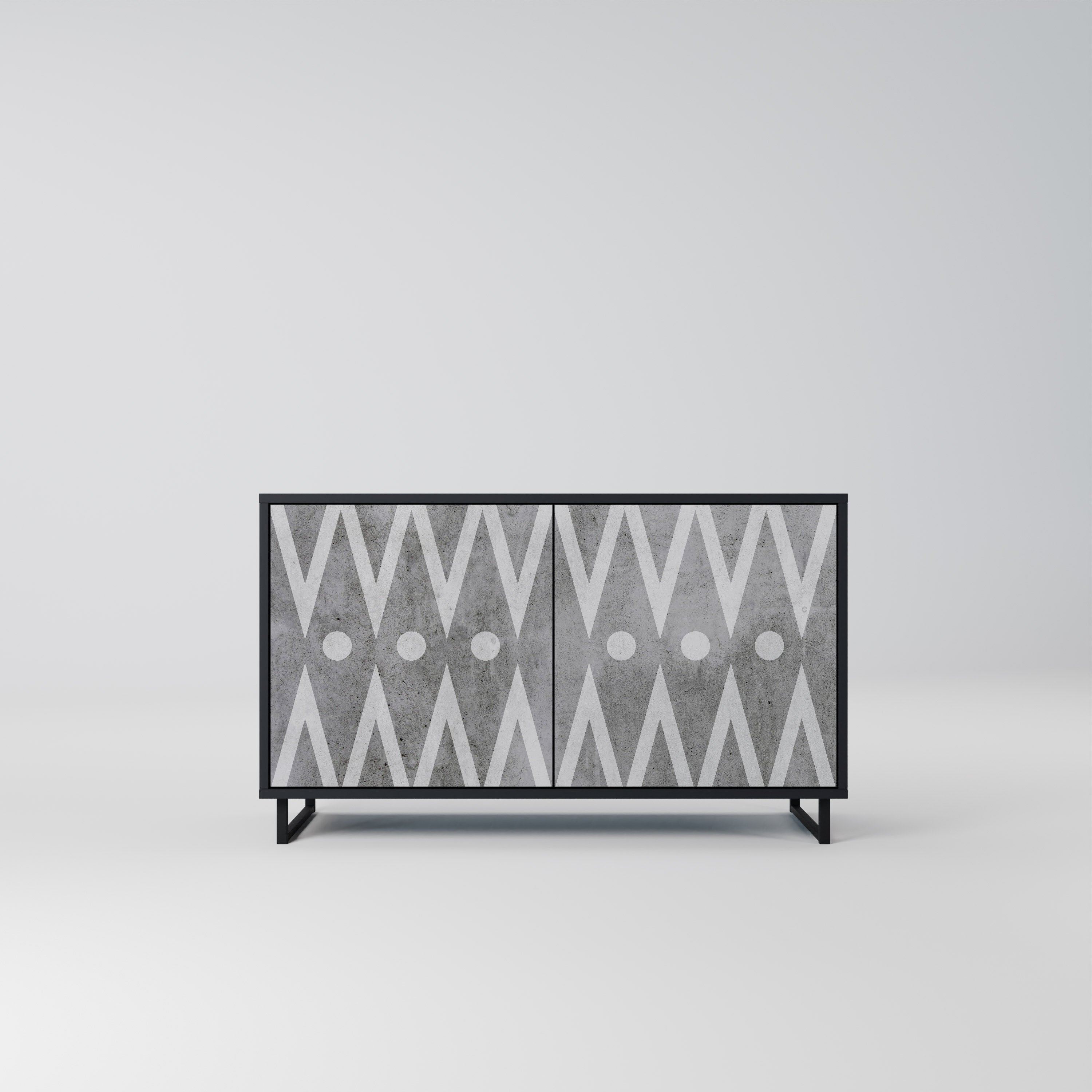 SHARP EDGES 2-Door Sideboard in Black Finish