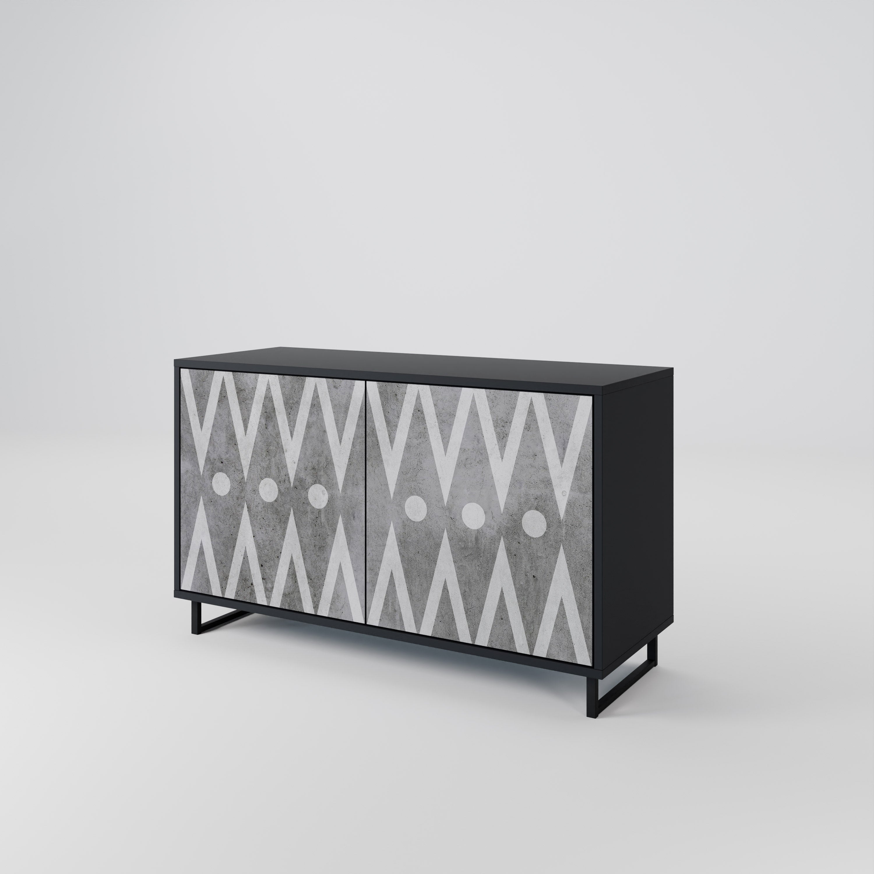 SHARP EDGES 2-Door Sideboard in Black Finish
