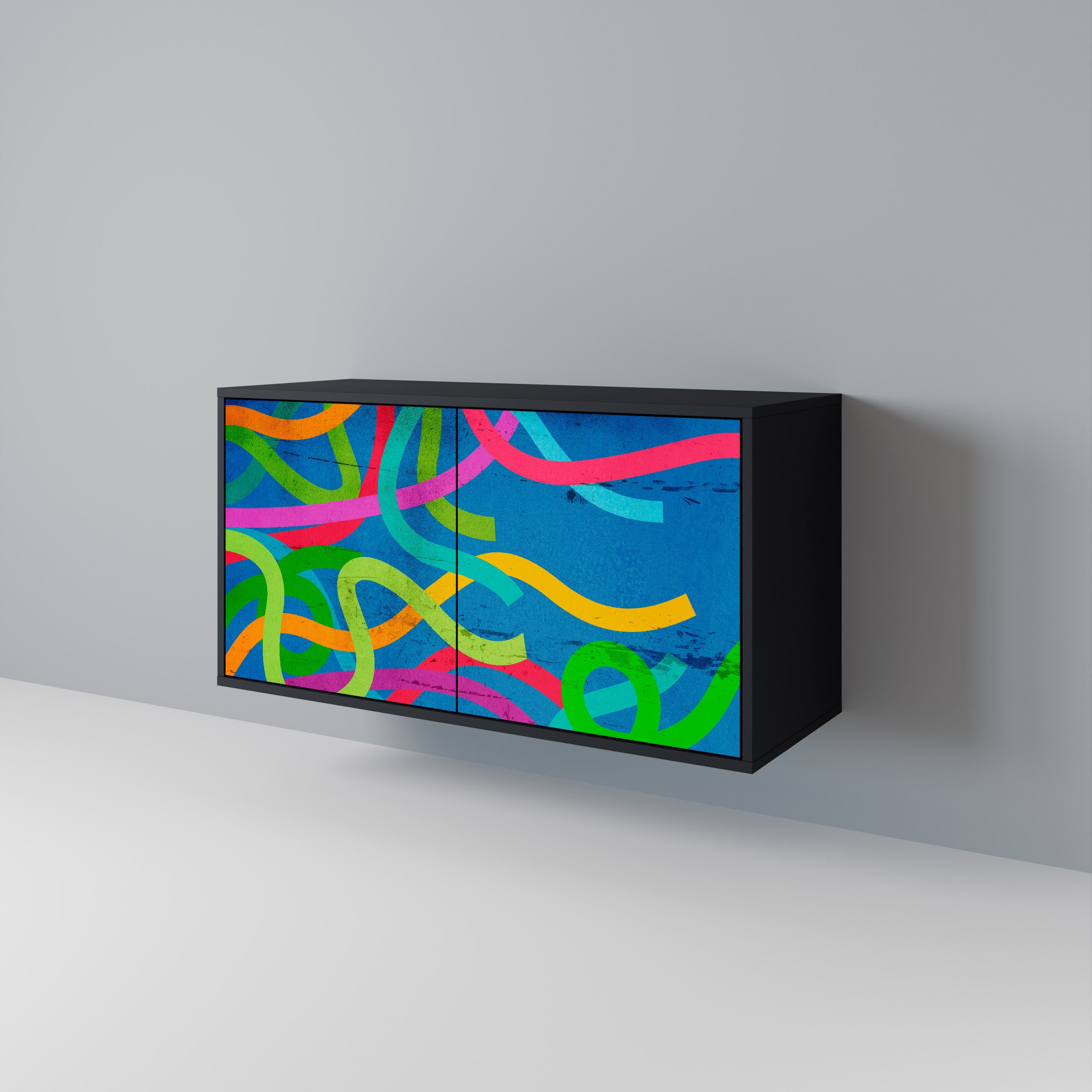 STREAMER TANGLE 2-Door Sideboard in Black Finish