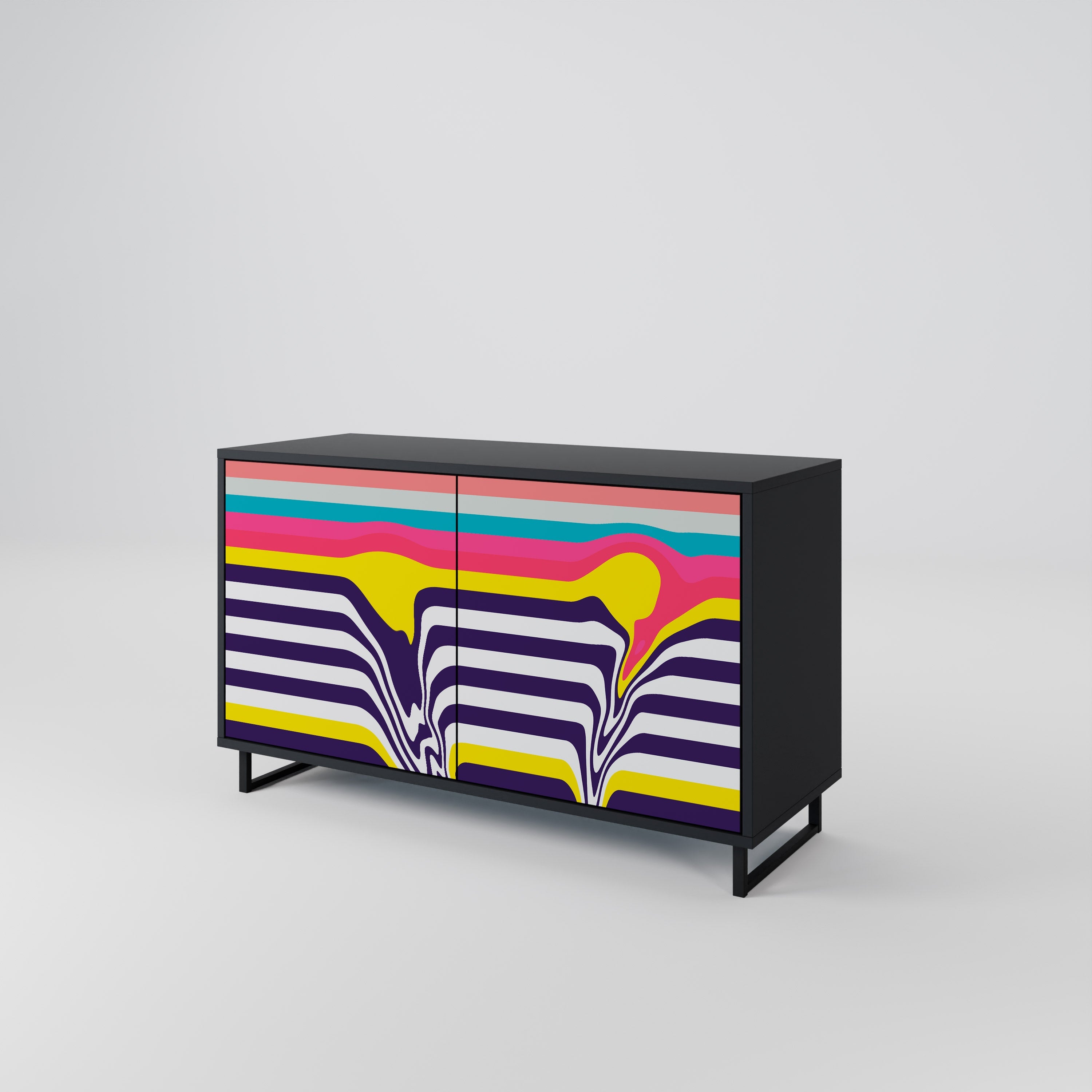 TONE COLLAPSE 2-Door Sideboard in Black Finish