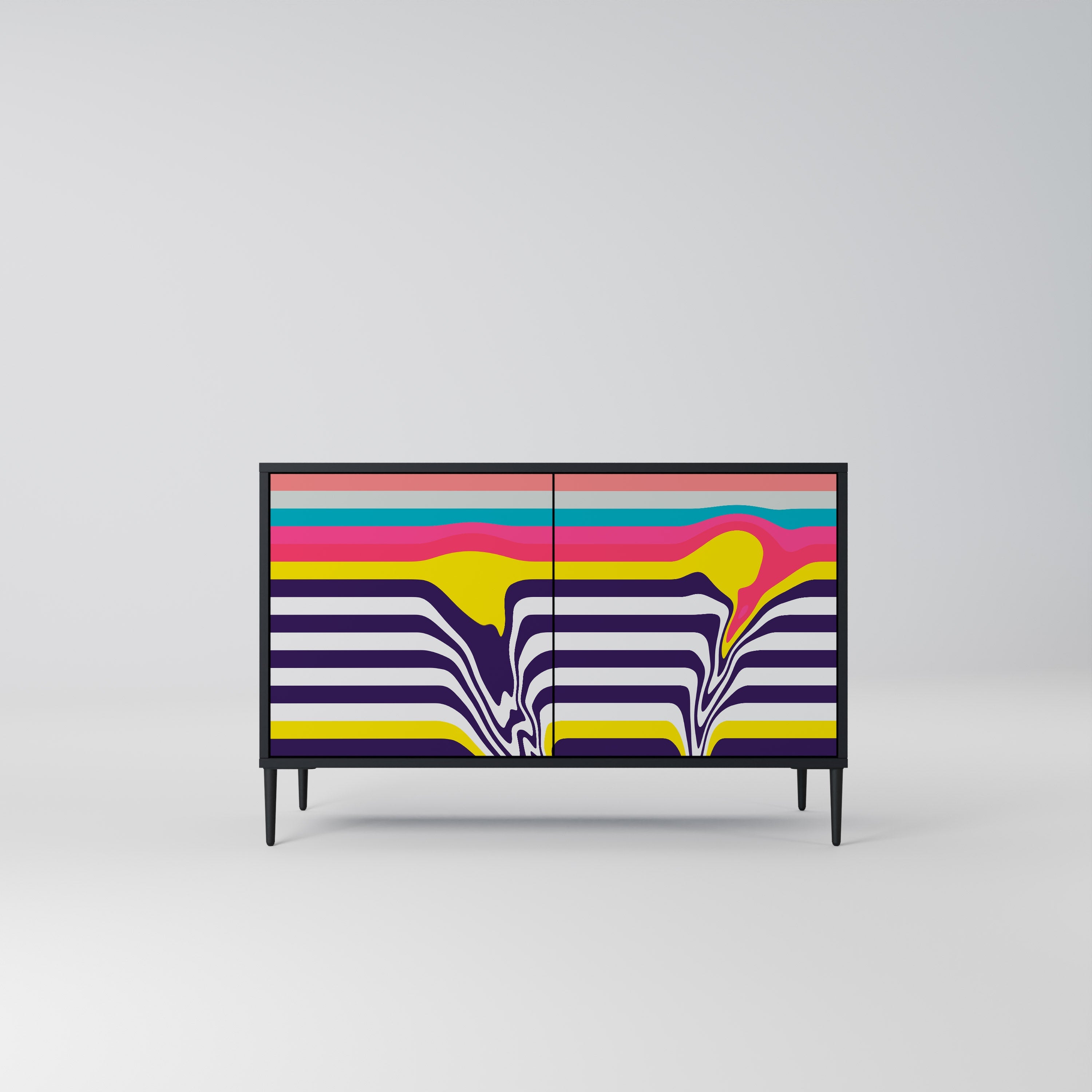TONE COLLAPSE 2-Door Sideboard in Black Finish