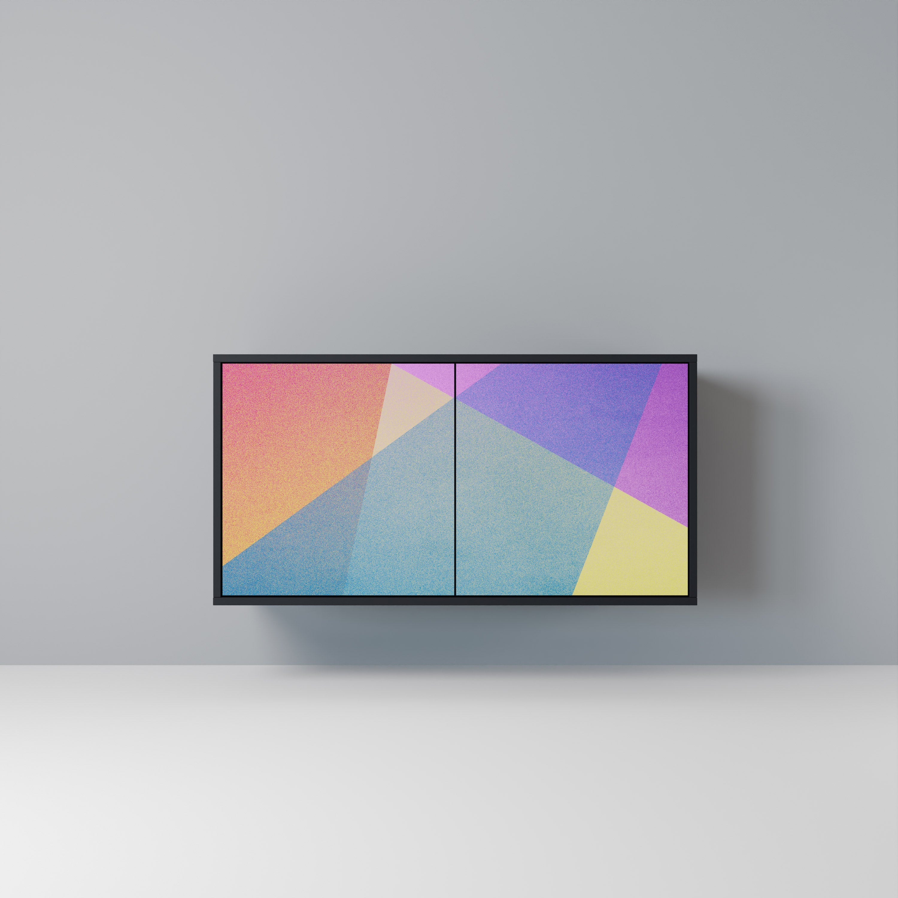 BRIGHT GEOMETRY 2-Door Sideboard in Black Finish