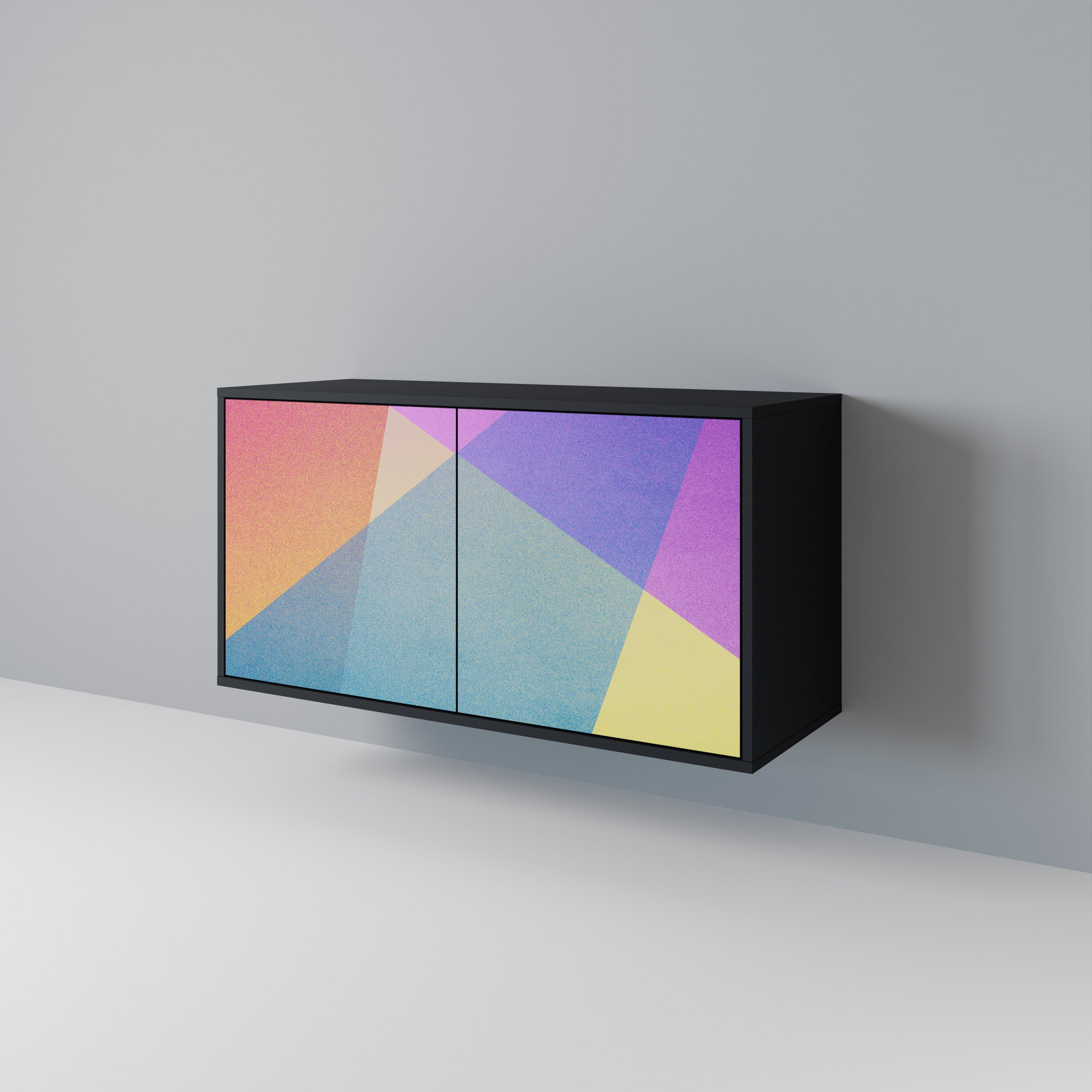 BRIGHT GEOMETRY 2-Door Sideboard in Black Finish