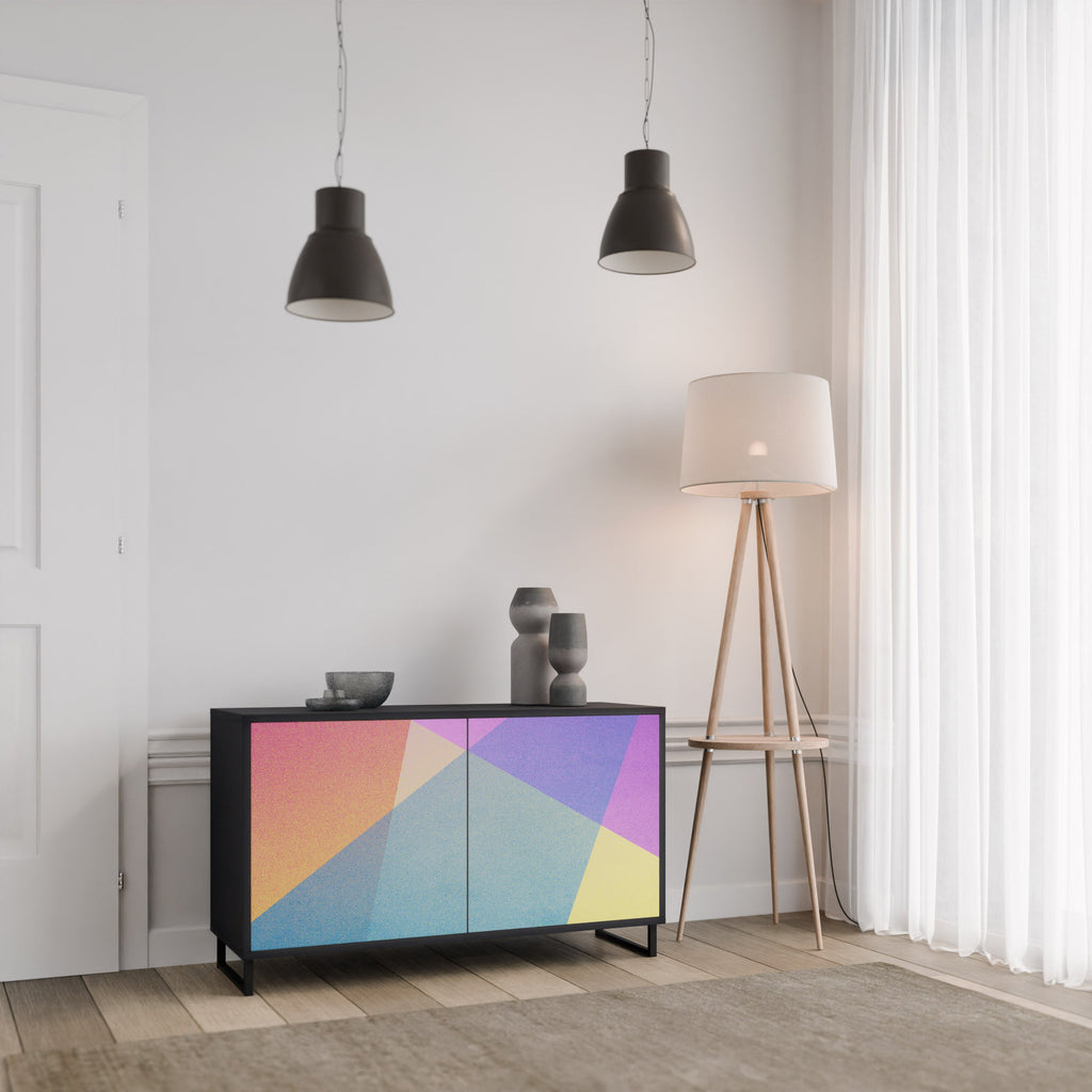 Μπουφές BRIGHT GEOMETRIA 2 θυρών σε μαύρο φινίρισμα