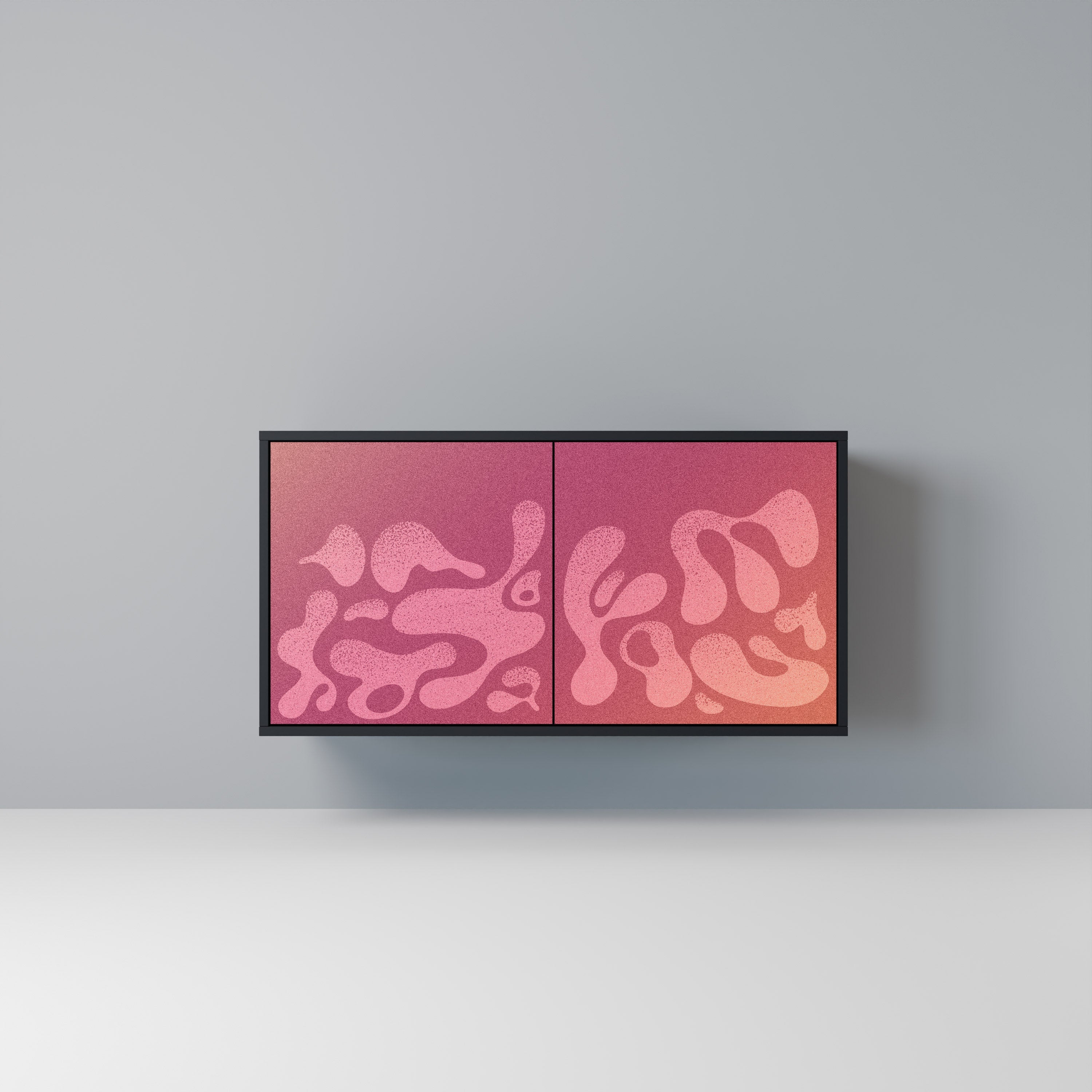 IRREGULAR PINK 2-Door Sideboard in Black Finish