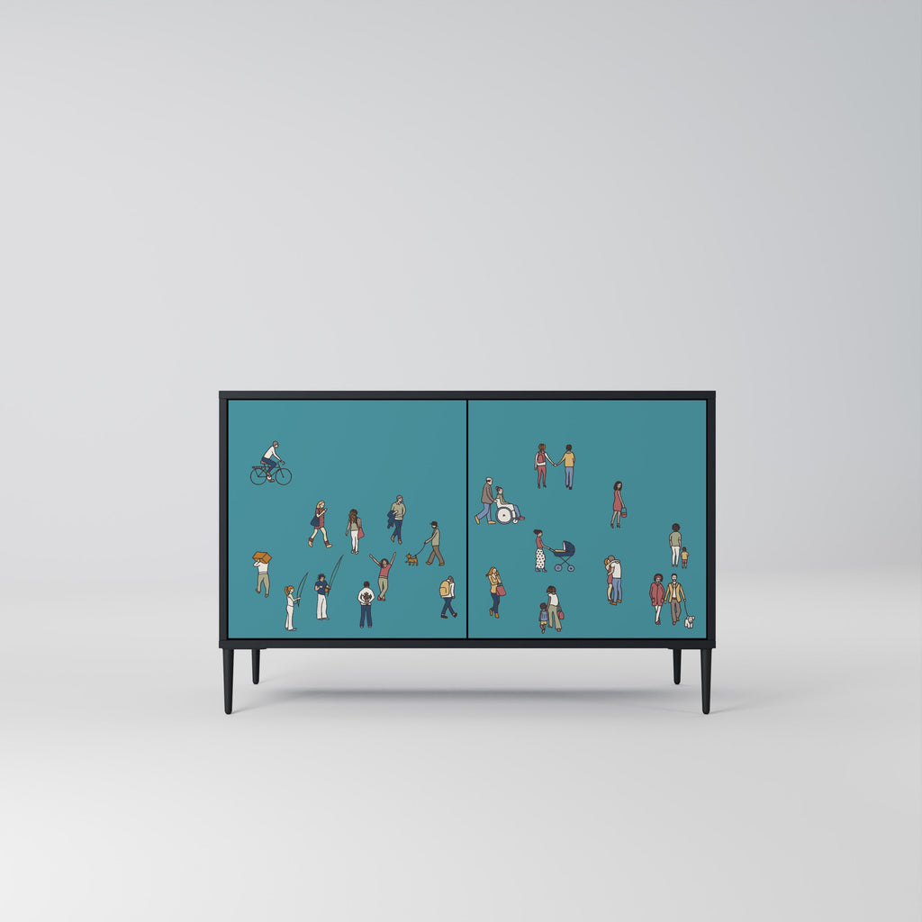 COLLECTIVE STREAM 2-Door Sideboard in Black Finish