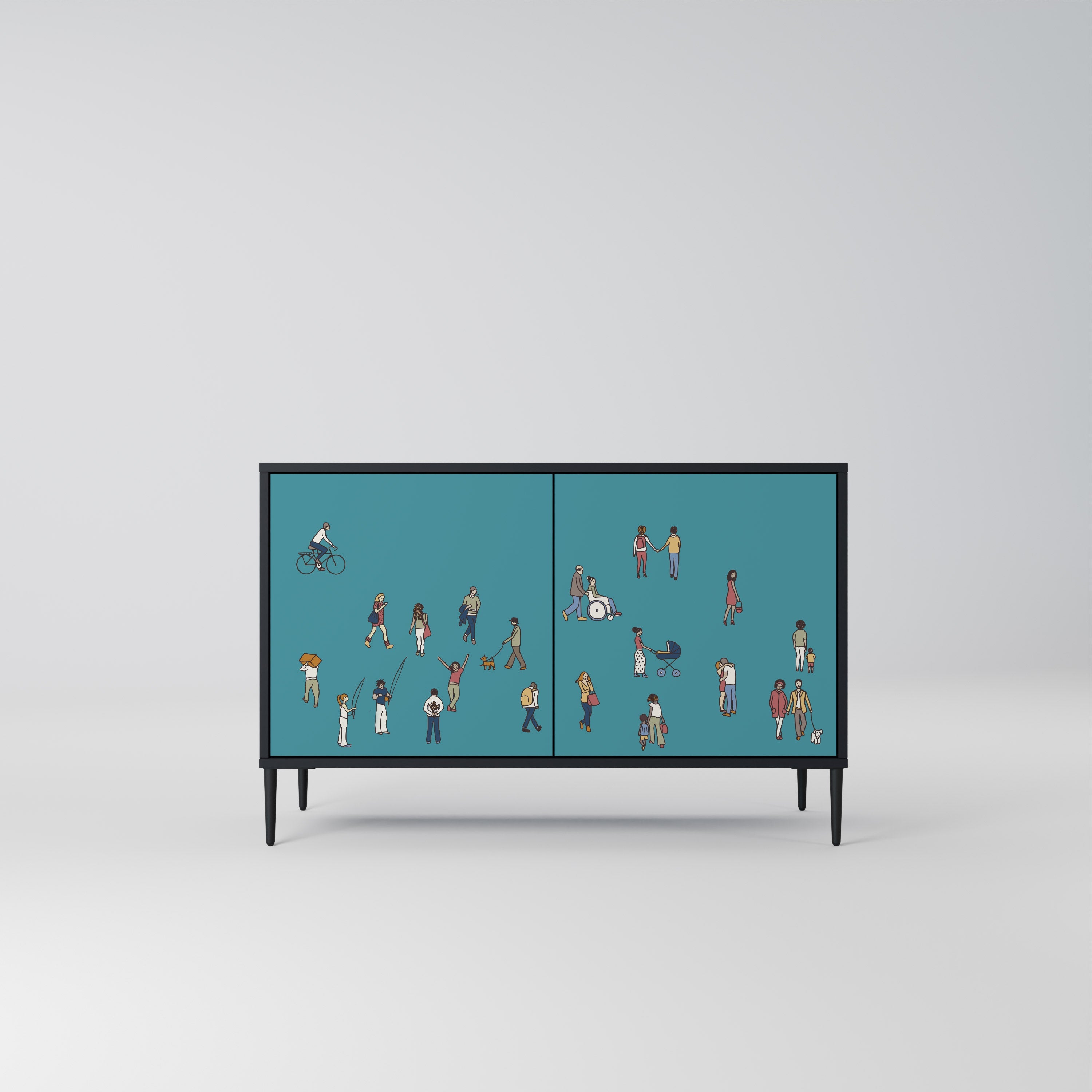 COLLECTIVE STREAM 2-Door Sideboard in Black Finish
