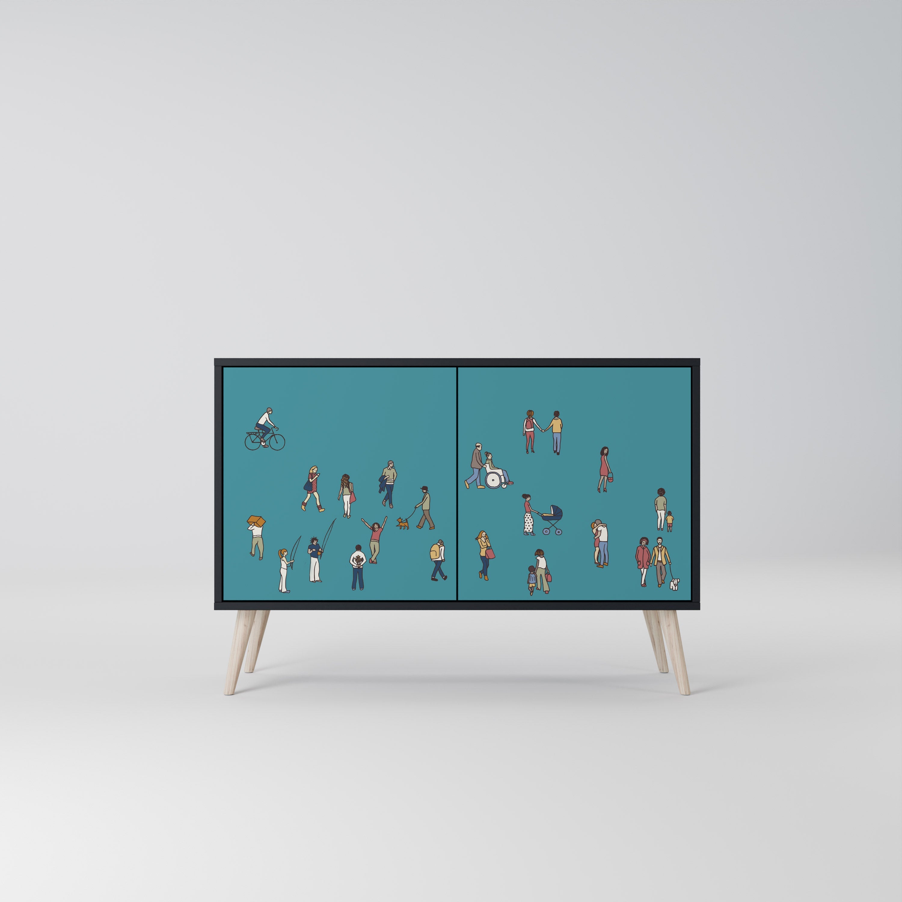COLLECTIVE STREAM 2-Door Sideboard in Black Finish