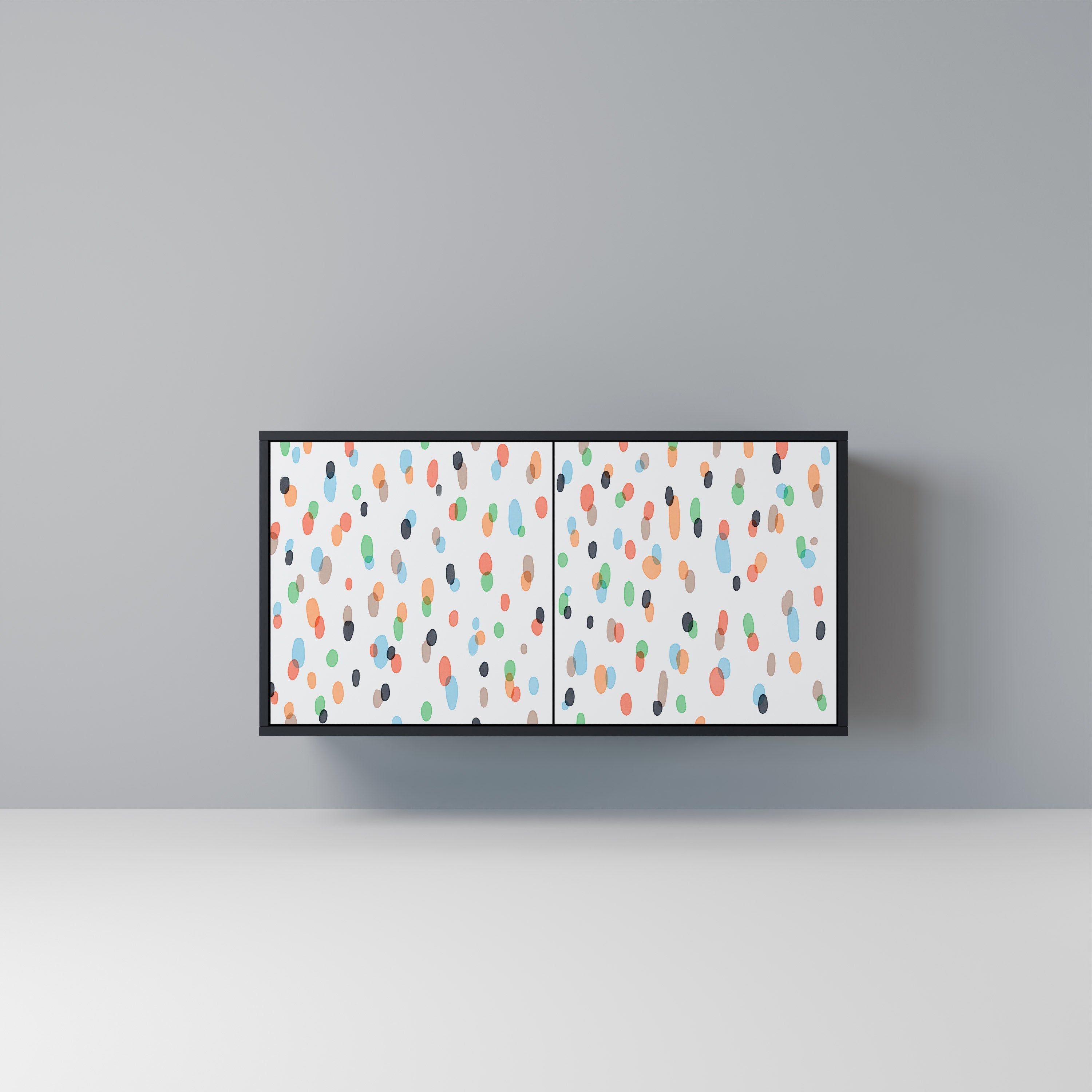 ENERGETIC SPOTS 2-Door Sideboard in Black Finish
