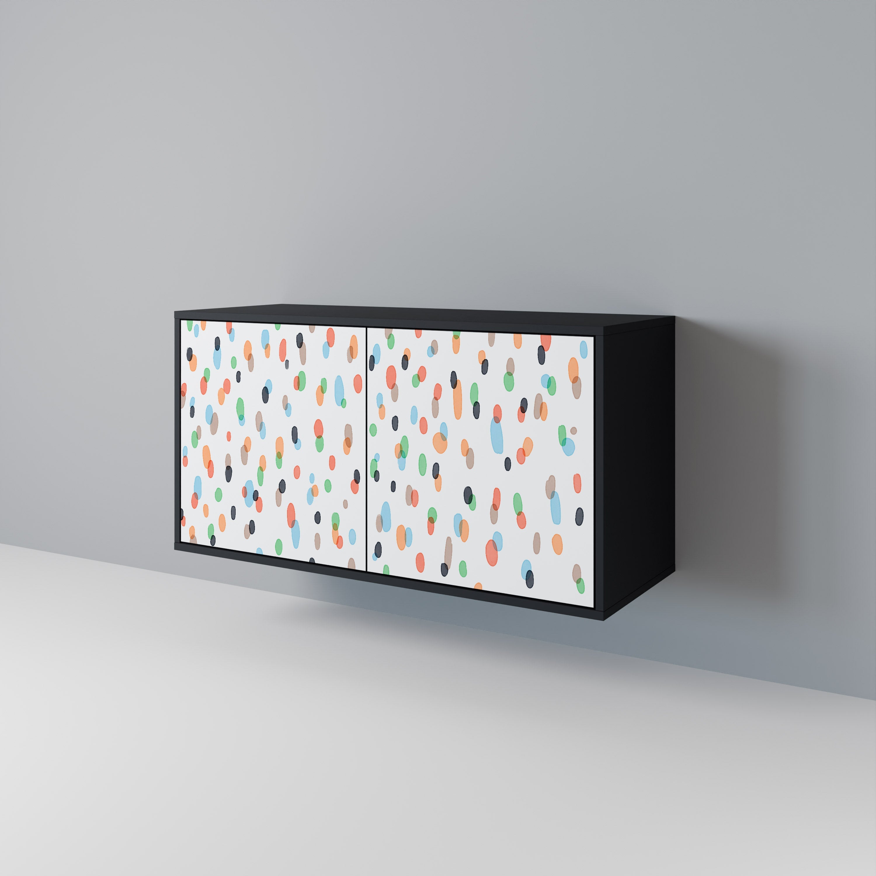 ENERGETIC SPOTS 2-Door Sideboard in Black Finish