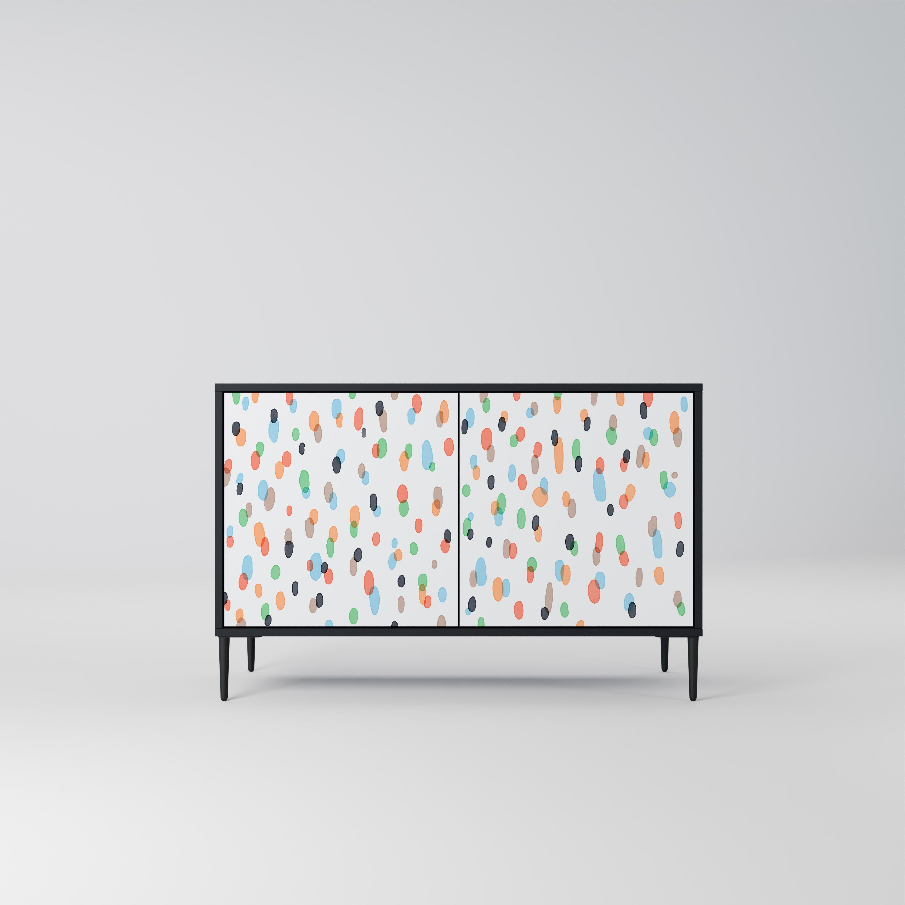 ENERGETIC SPOTS 2-Door Sideboard in Black Finish
