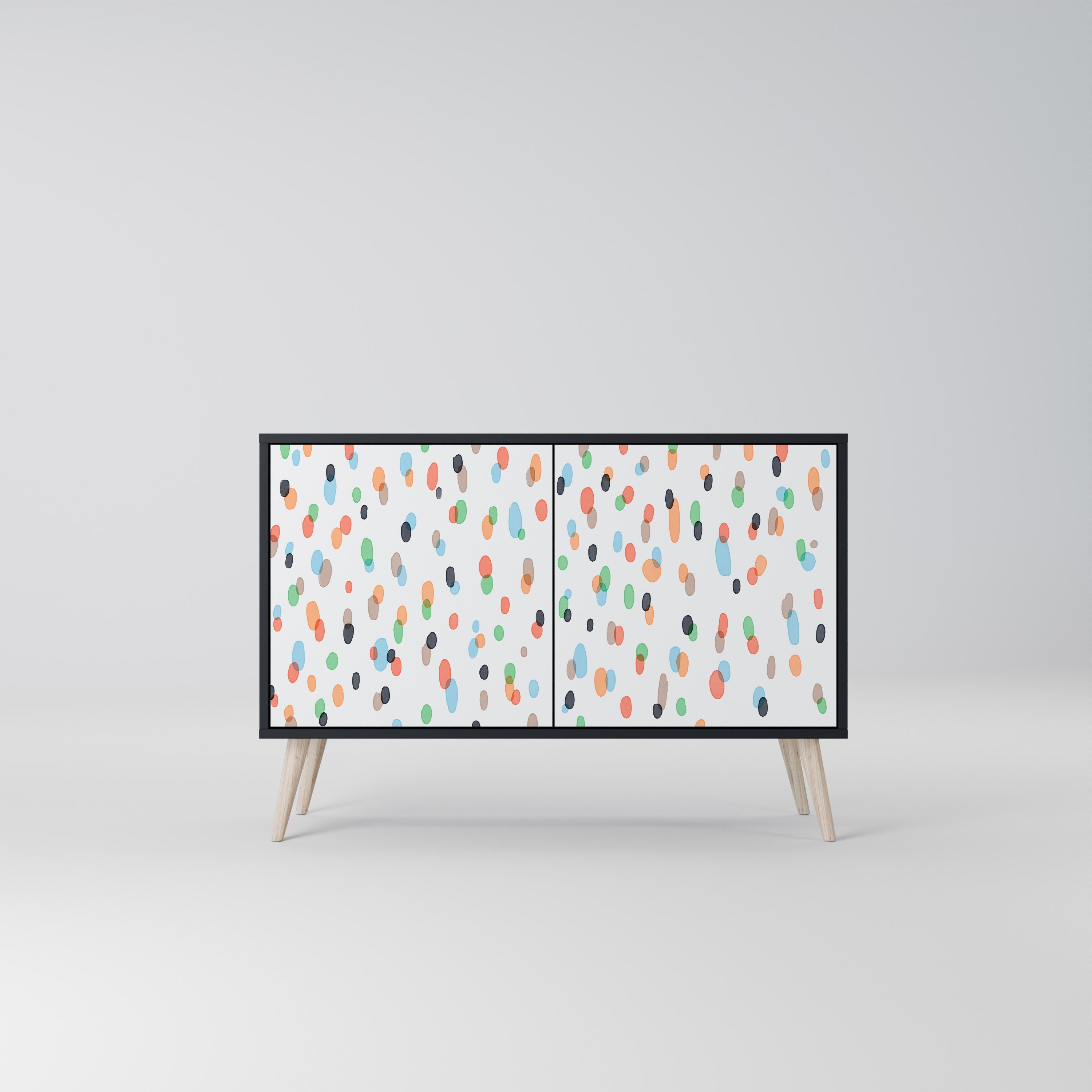 ENERGETIC SPOTS 2-Door Sideboard in Black Finish