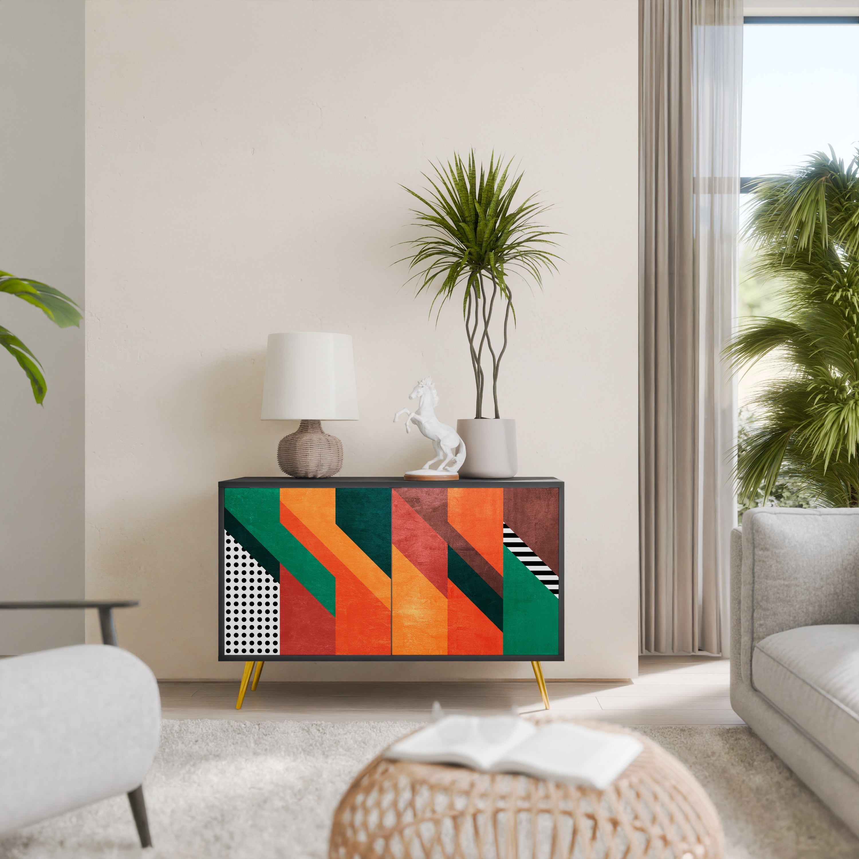 MAKESHIFT ARTISTRY 2-Door Sideboard in Black Finish