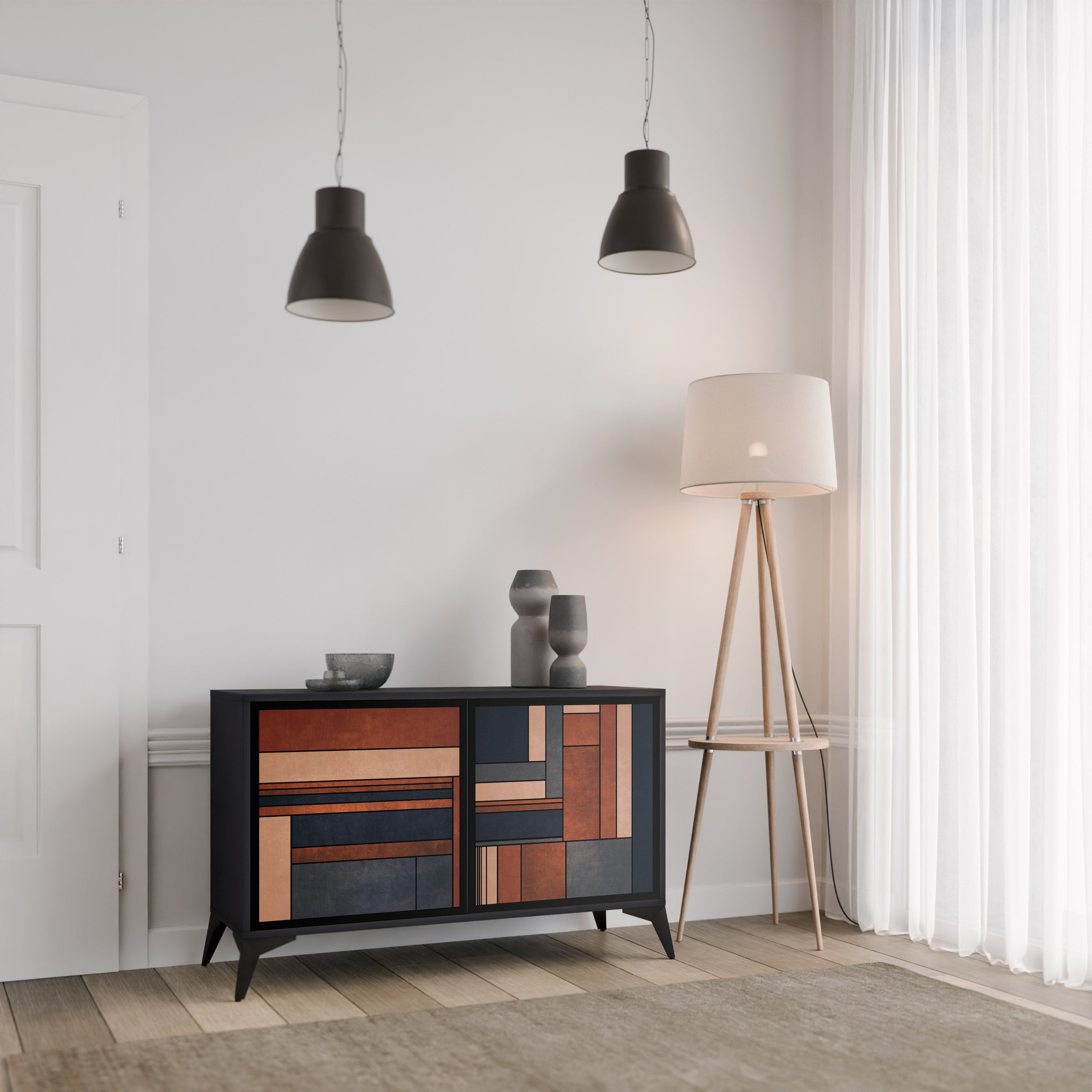 INTREPID FORMATION 2-Door Sideboard in Black Finish