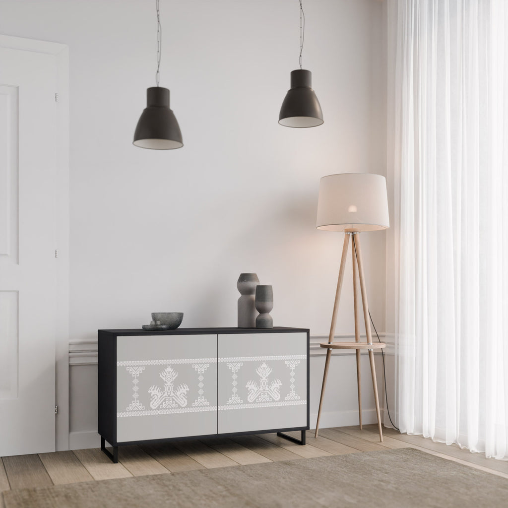 THAI GRAY 2-Door Sideboard in Black Finish