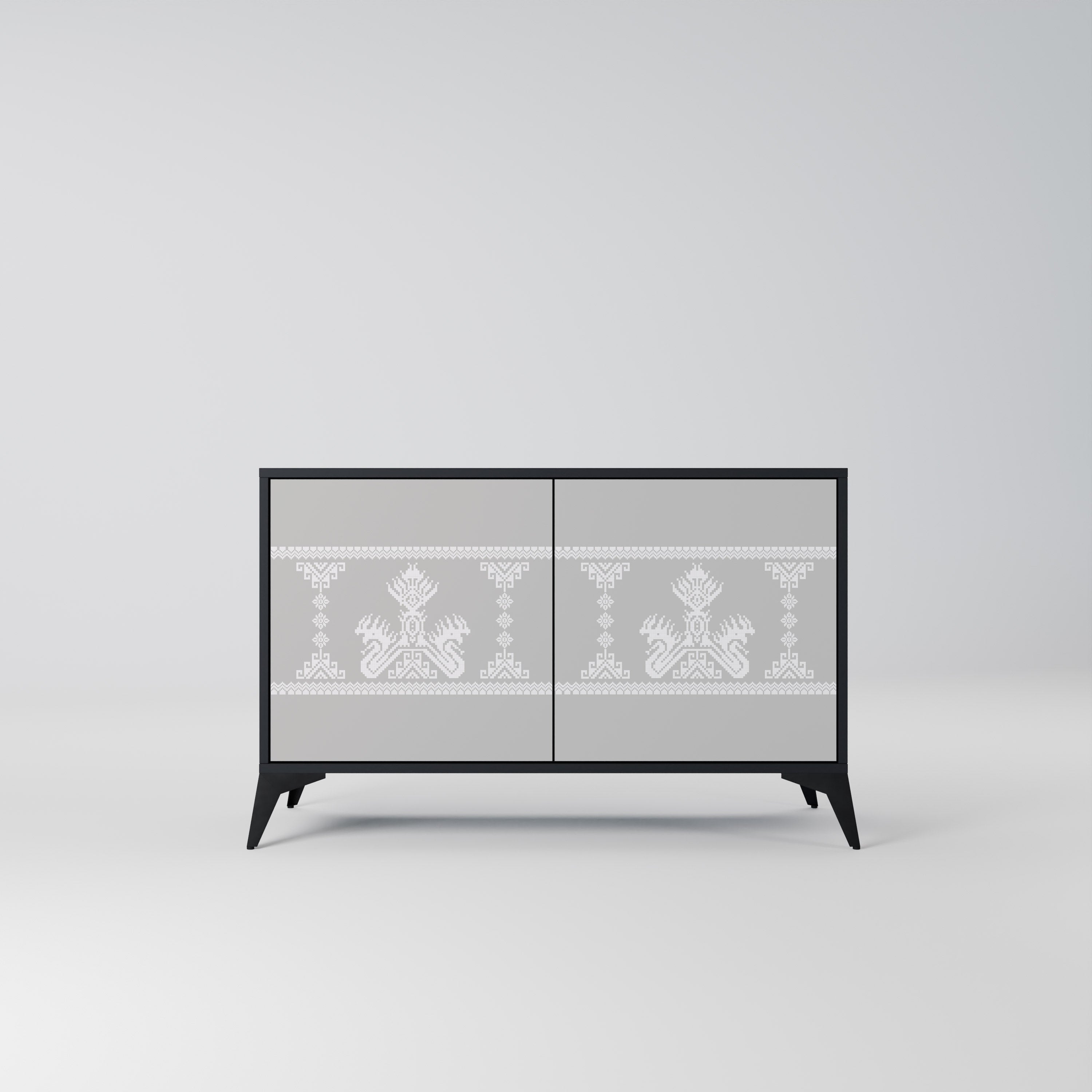THAI GRAY 2-Door Sideboard in Black Finish