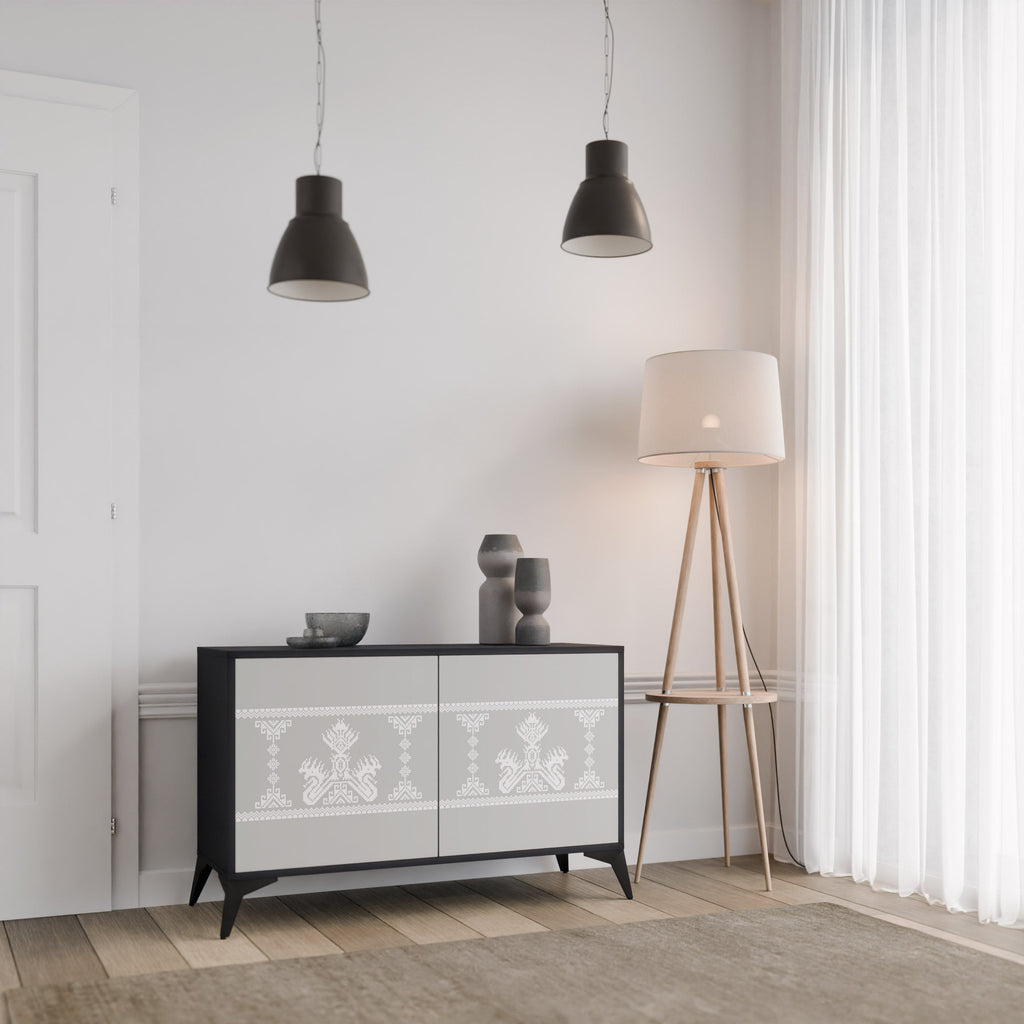 THAI GRAY 2-Door Sideboard in Black Finish