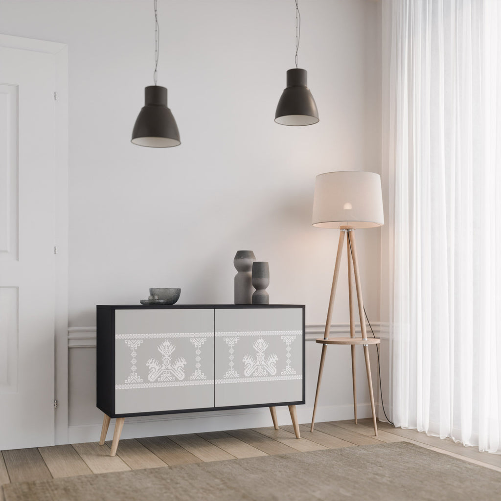 THAI GRAY 2-Door Sideboard in Black Finish