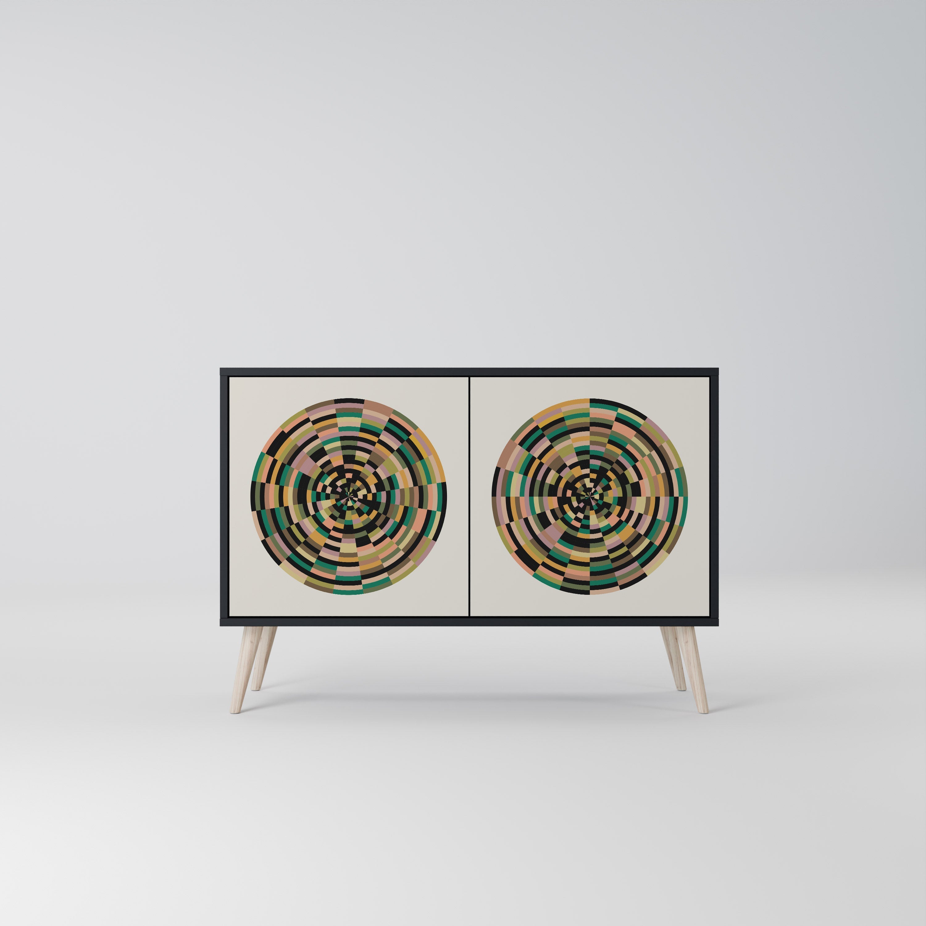 GREEN CIRCLES 2-Door Sideboard in Black Finish