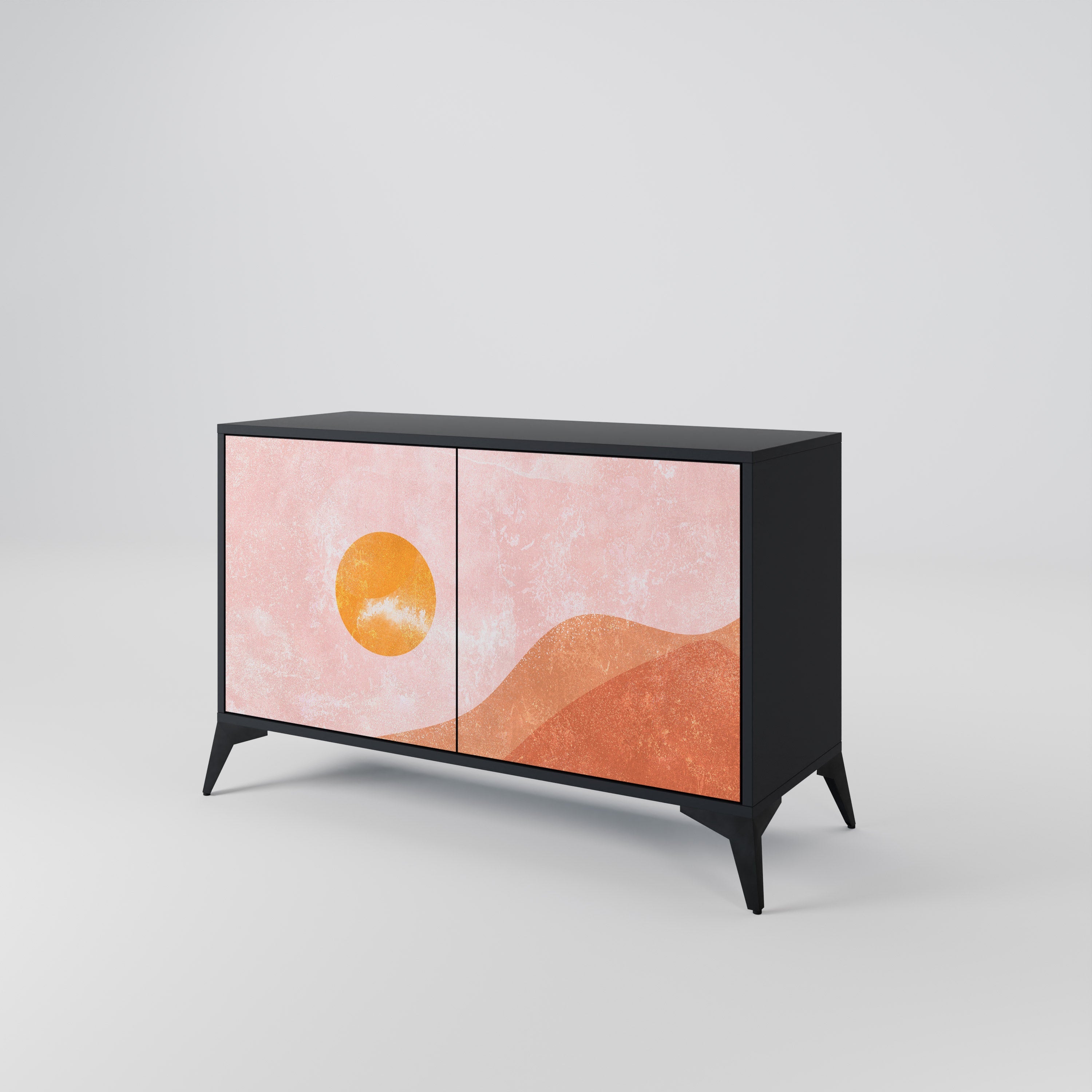 LUMINOUS SUNLIGHT 2-Door Sideboard in Black Finish