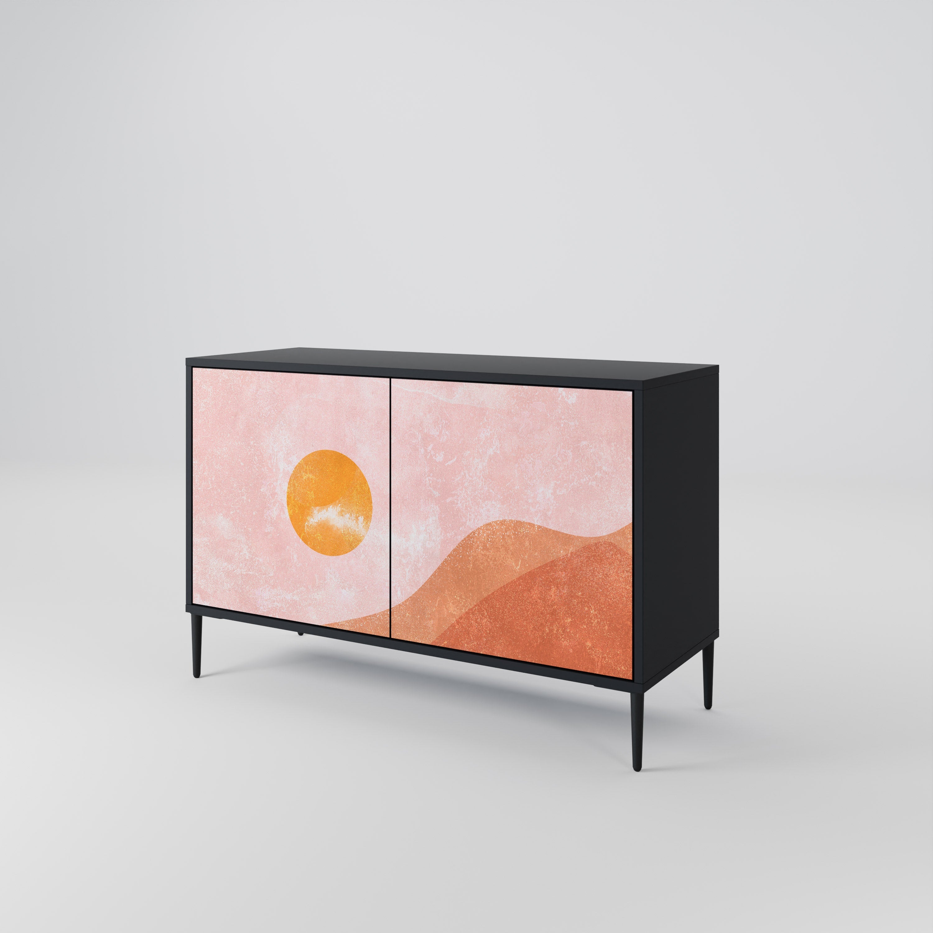 LUMINOUS SUNLIGHT 2-Door Sideboard in Black Finish