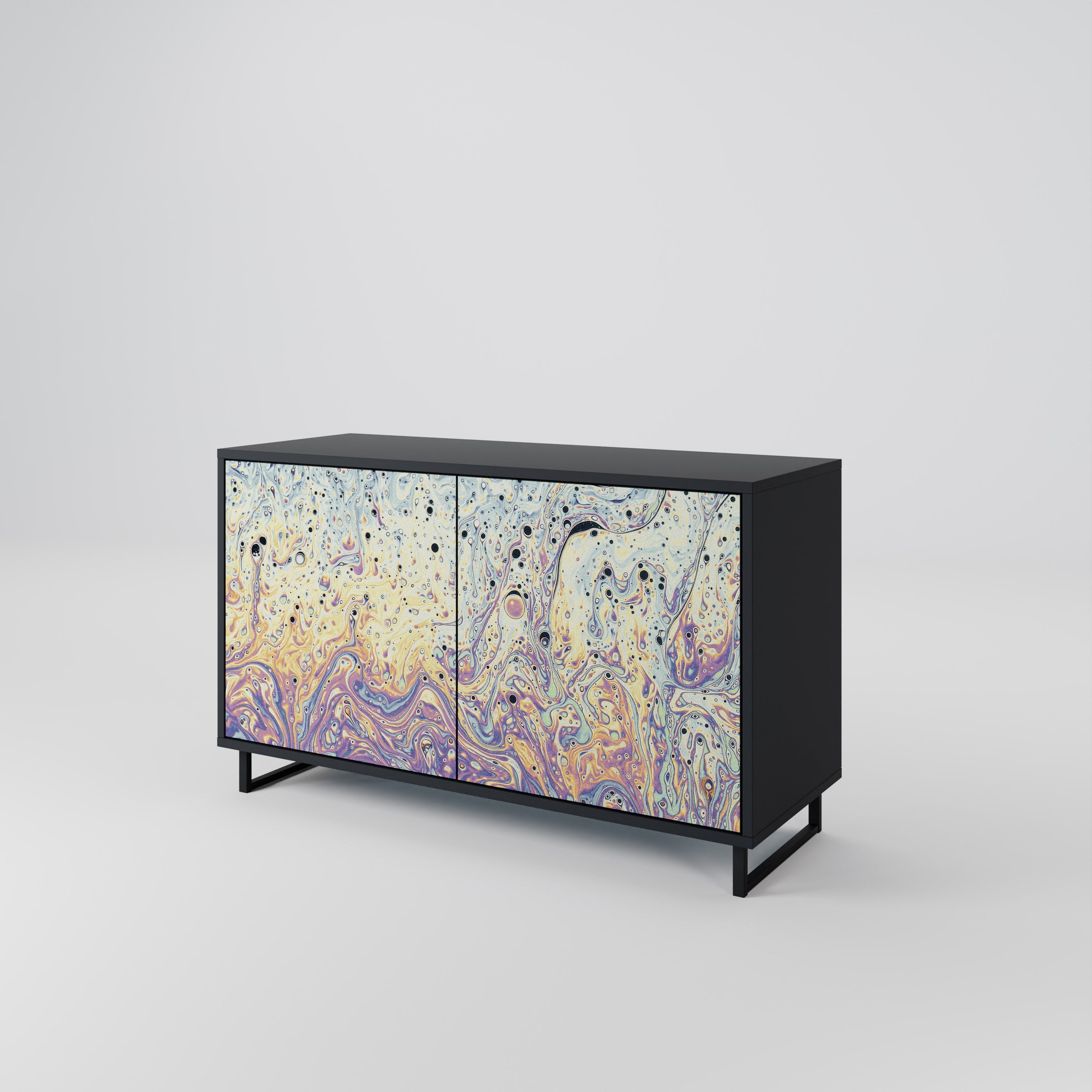 MOSAIC OF COLORS 2-Door Sideboard in Black Finish