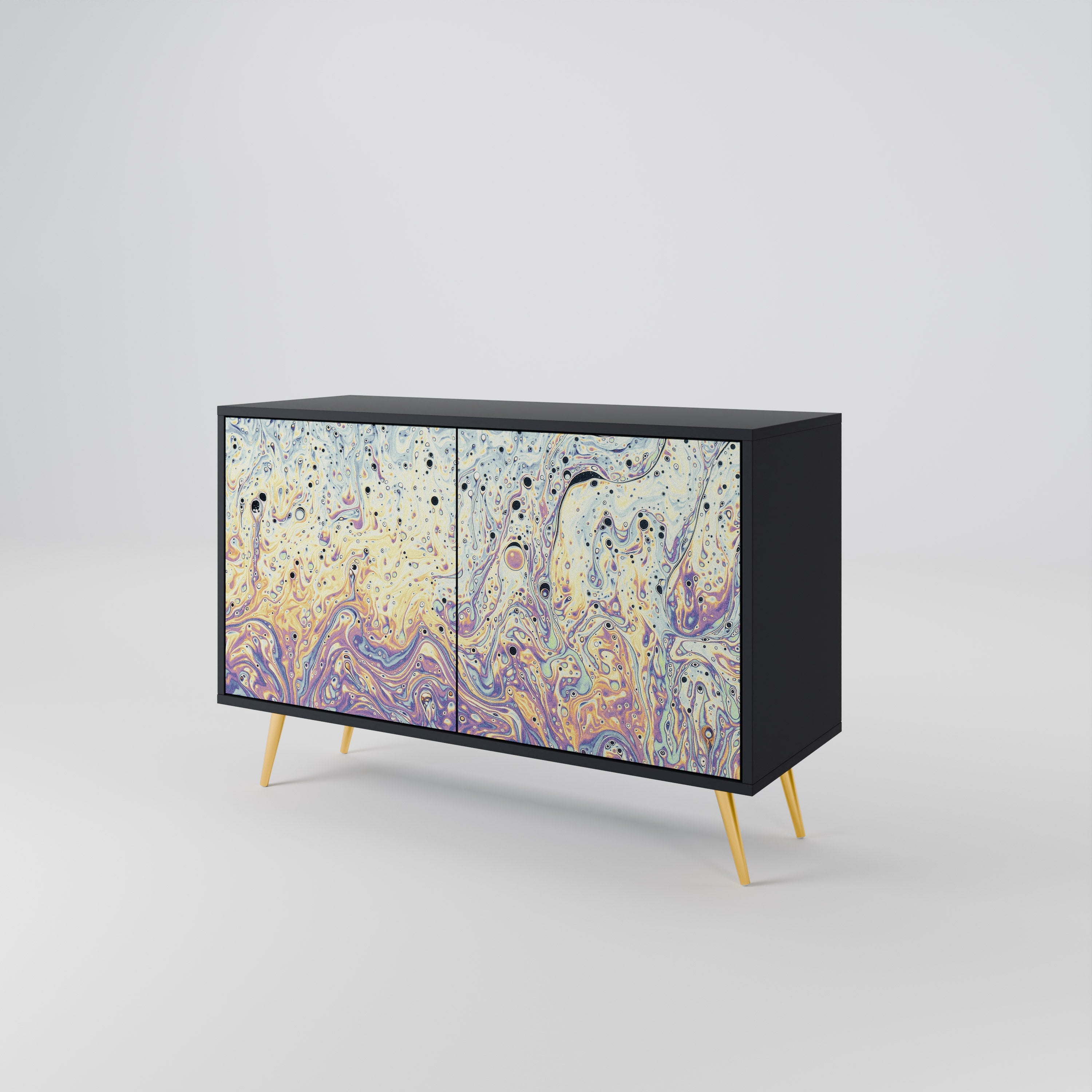 MOSAIC OF COLORS 2-Door Sideboard in Black Finish