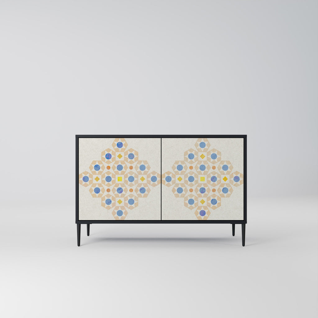 PATTERNED PRISM 2-Door Sideboard in Black Finish