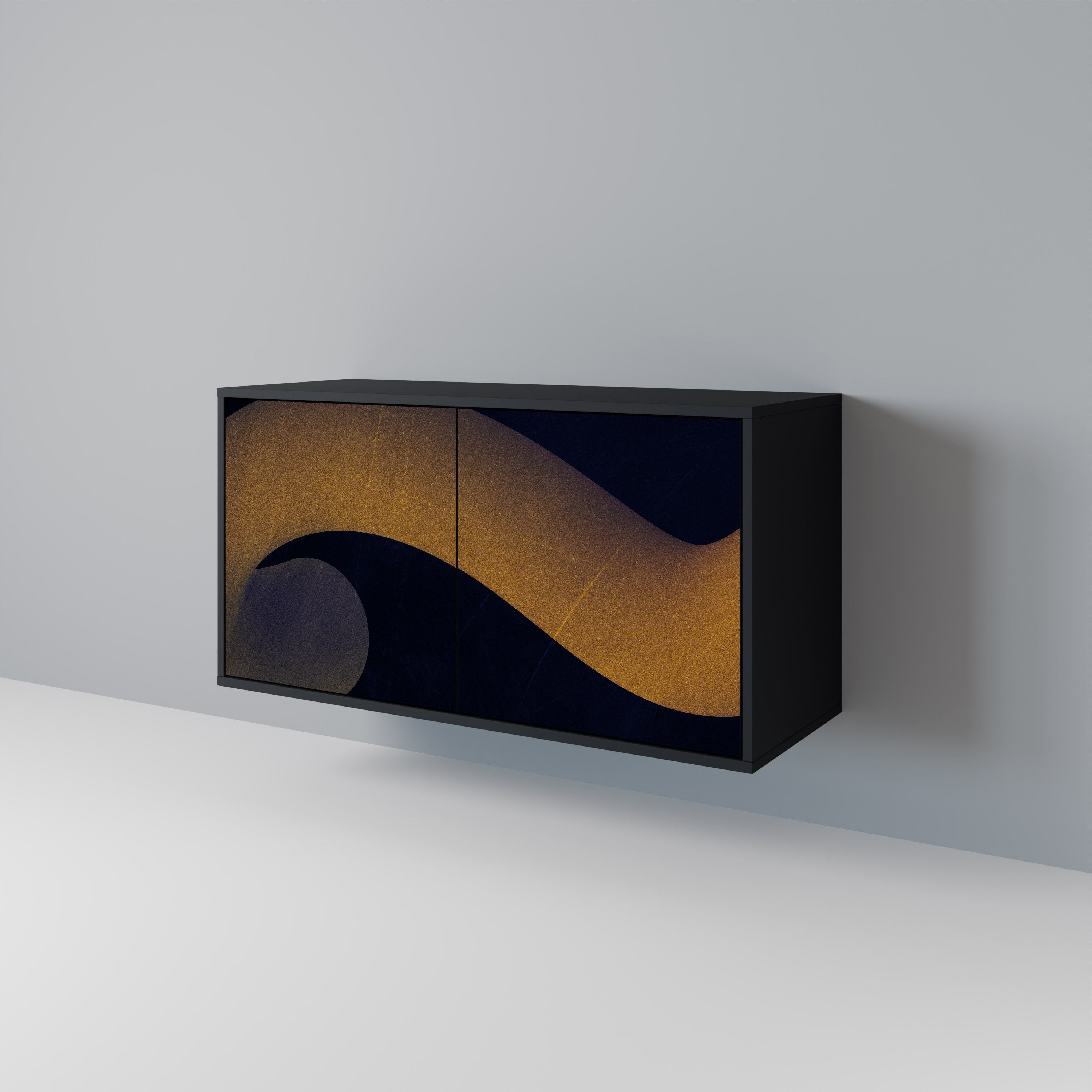 HOLLOW TIME 2-Door Sideboard in Black Finish