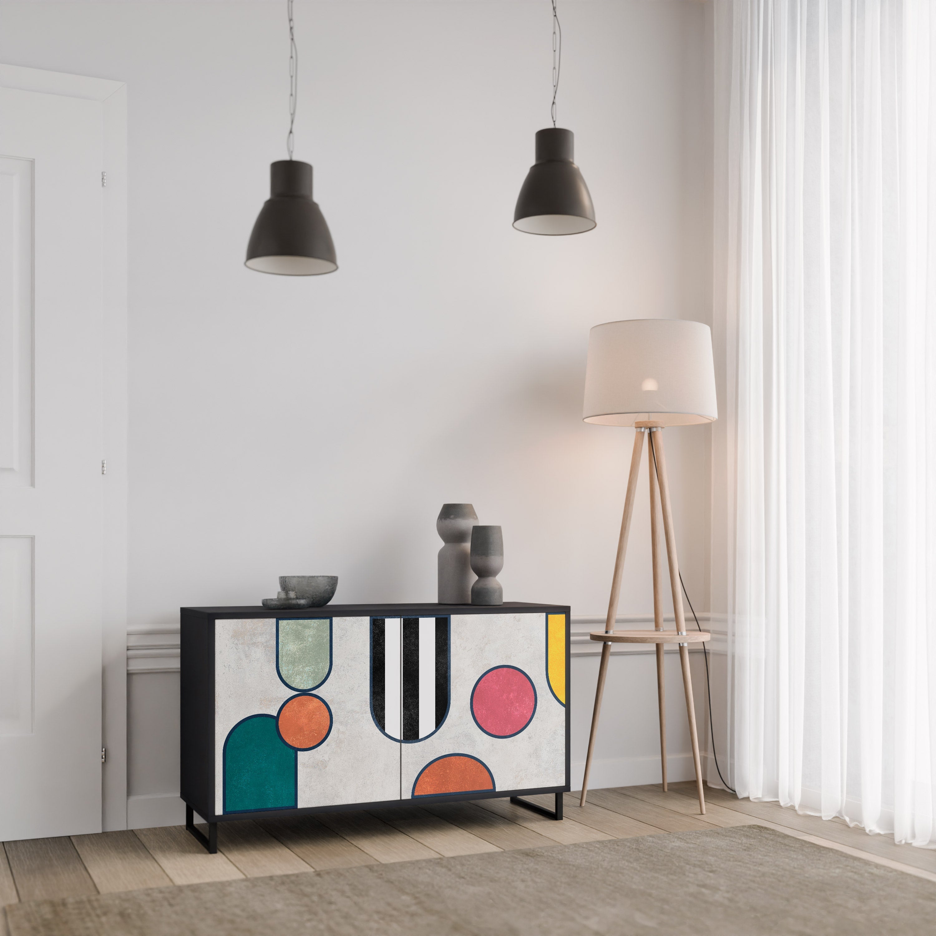 COOL STORY 2-Door Sideboard in Black Finish