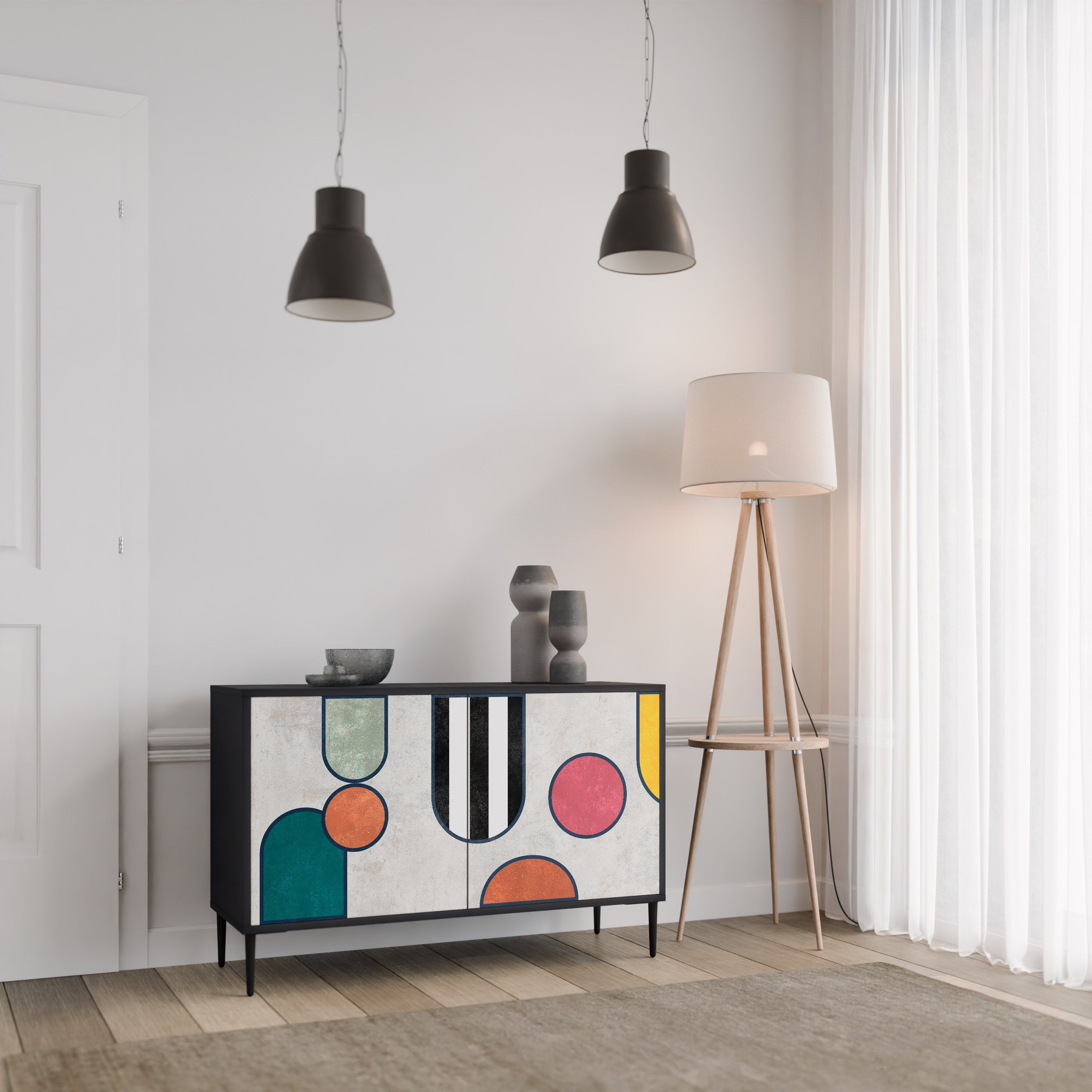 COOL STORY 2-Door Sideboard in Black Finish