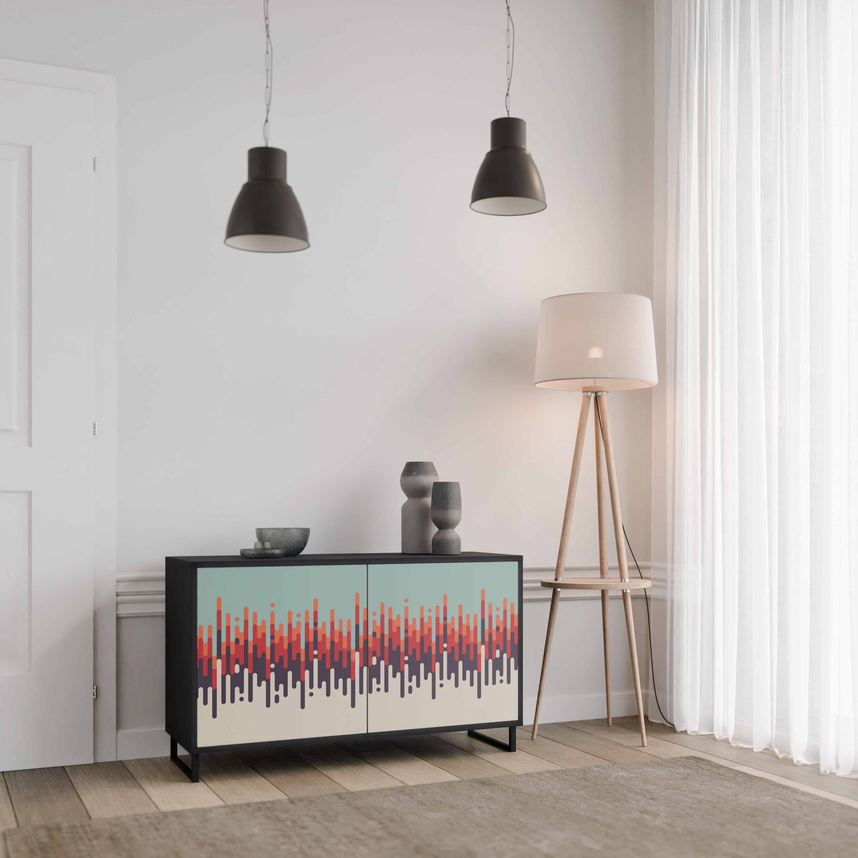 CHROMA CONTOURS 2-Door Sideboard in Black Finish