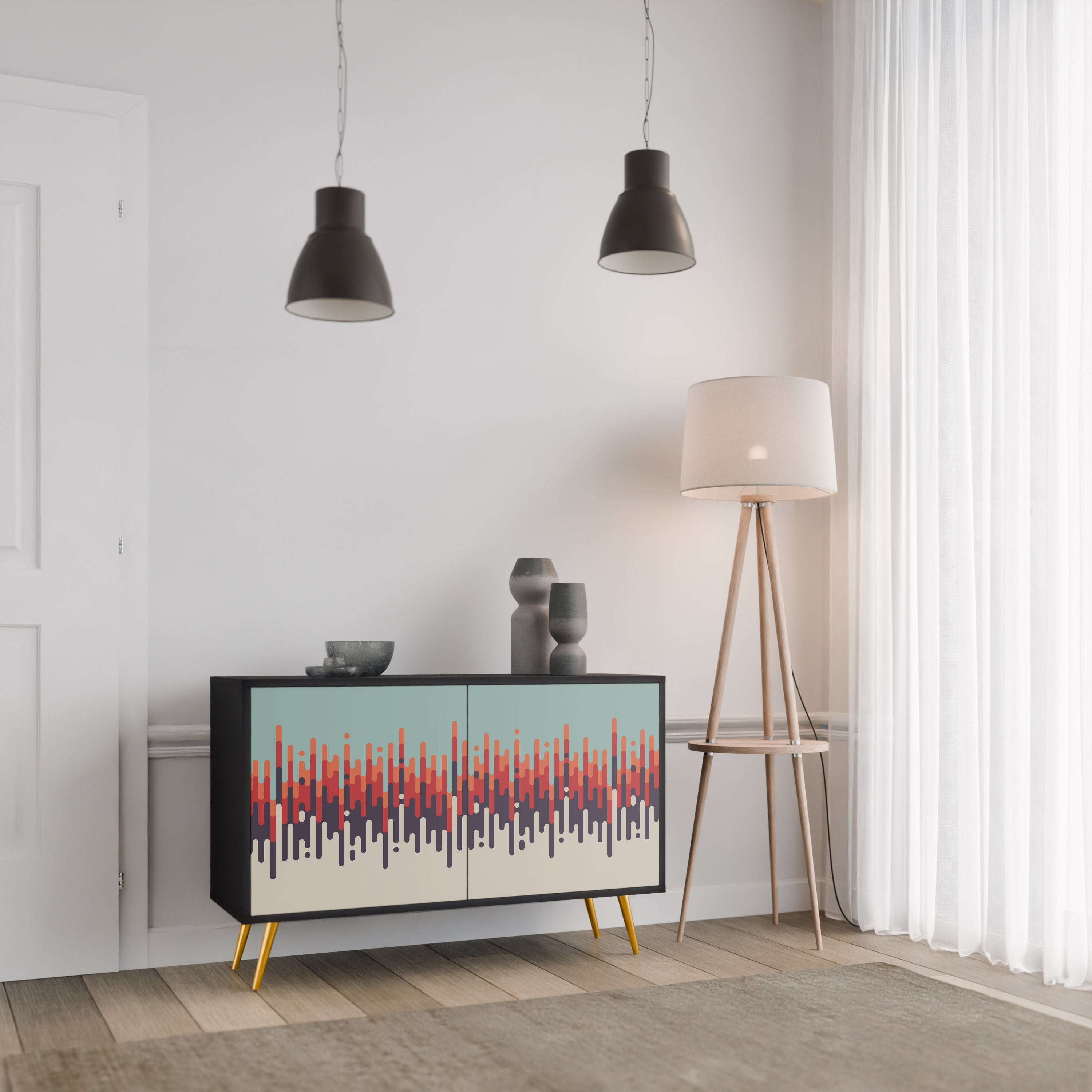 CHROMA CONTOURS 2-Door Sideboard in Black Finish
