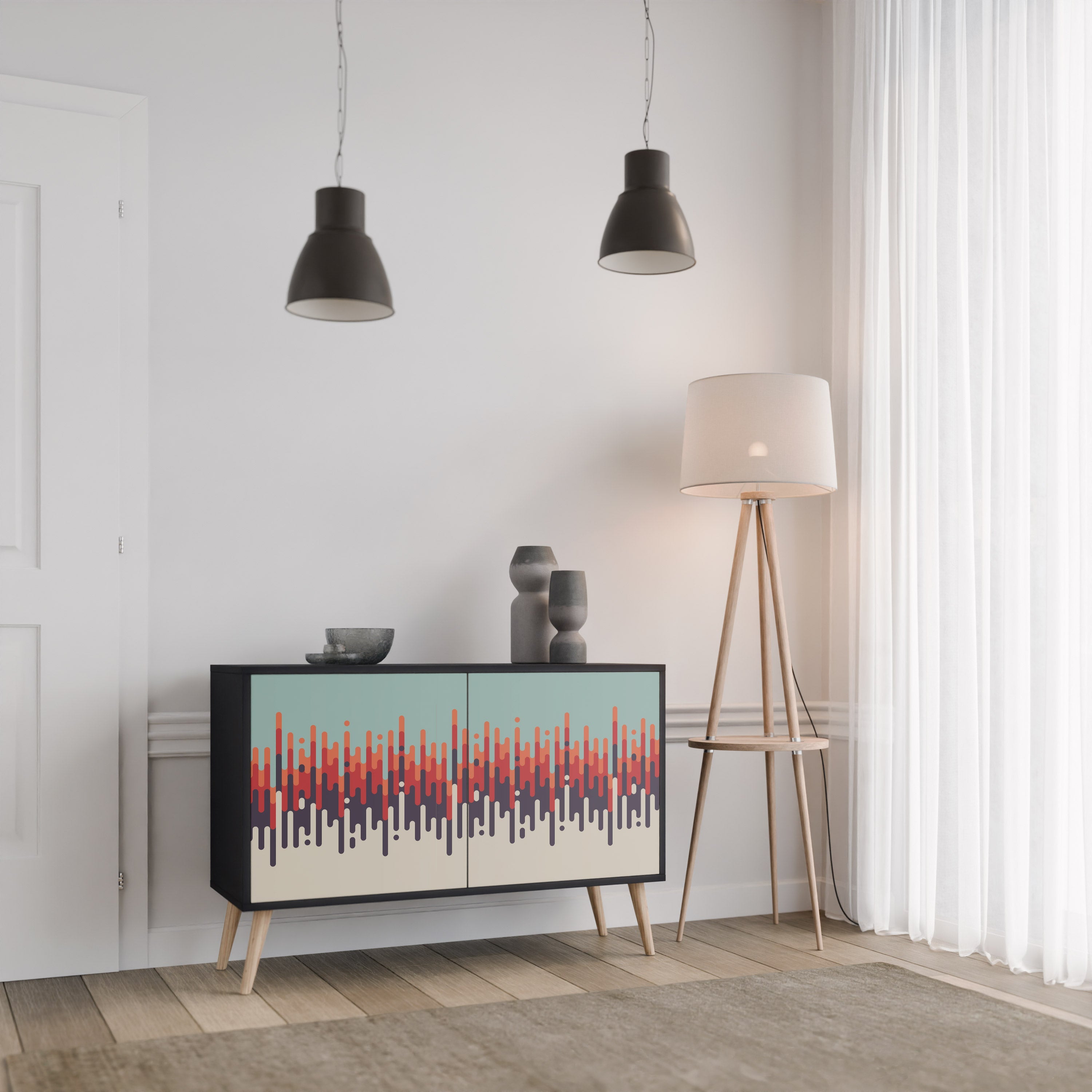 CHROMA CONTOURS 2-Door Sideboard in Black Finish