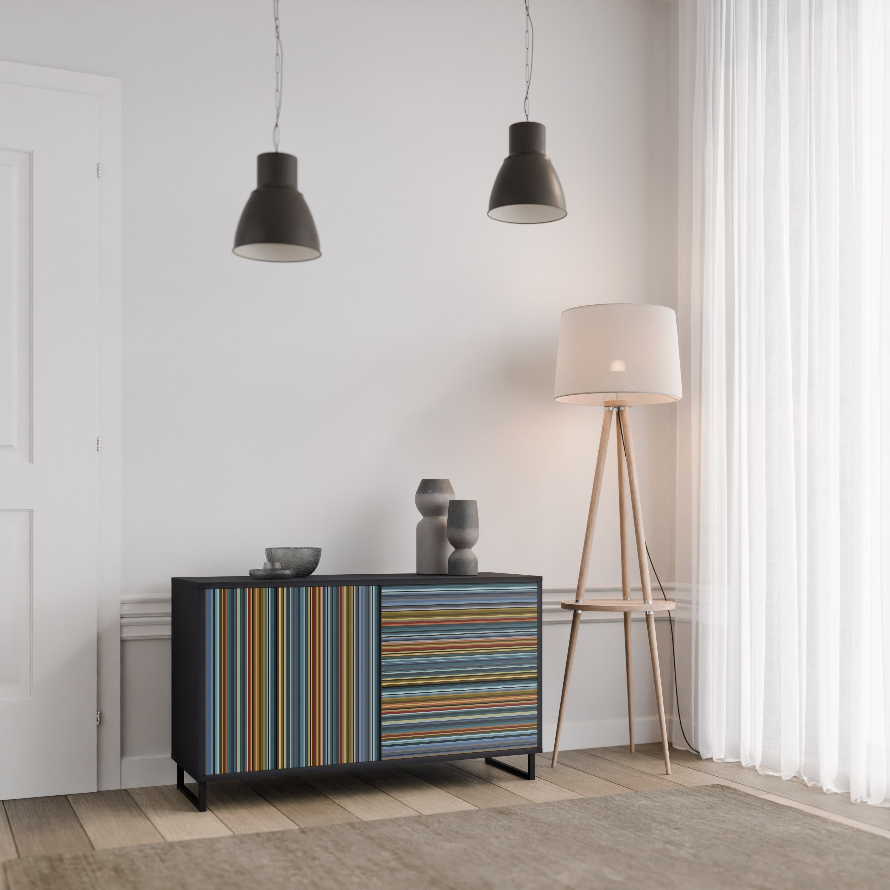 LINEOUT SPECTRUM 2-Door Sideboard in Black Finish
